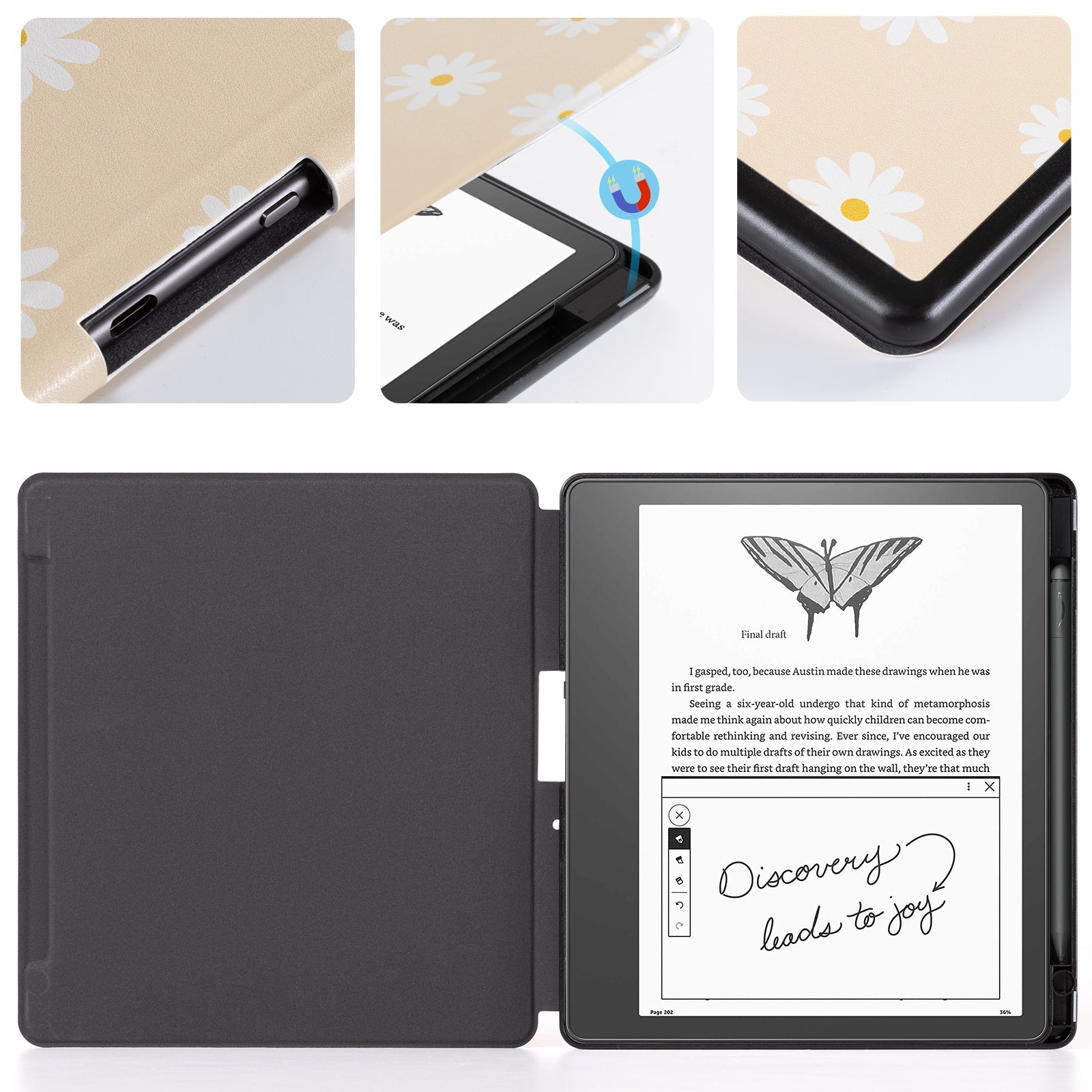 Kindle Scribe (2022/2024 10.2 INCH) Basic Case#Color_Little Daisy