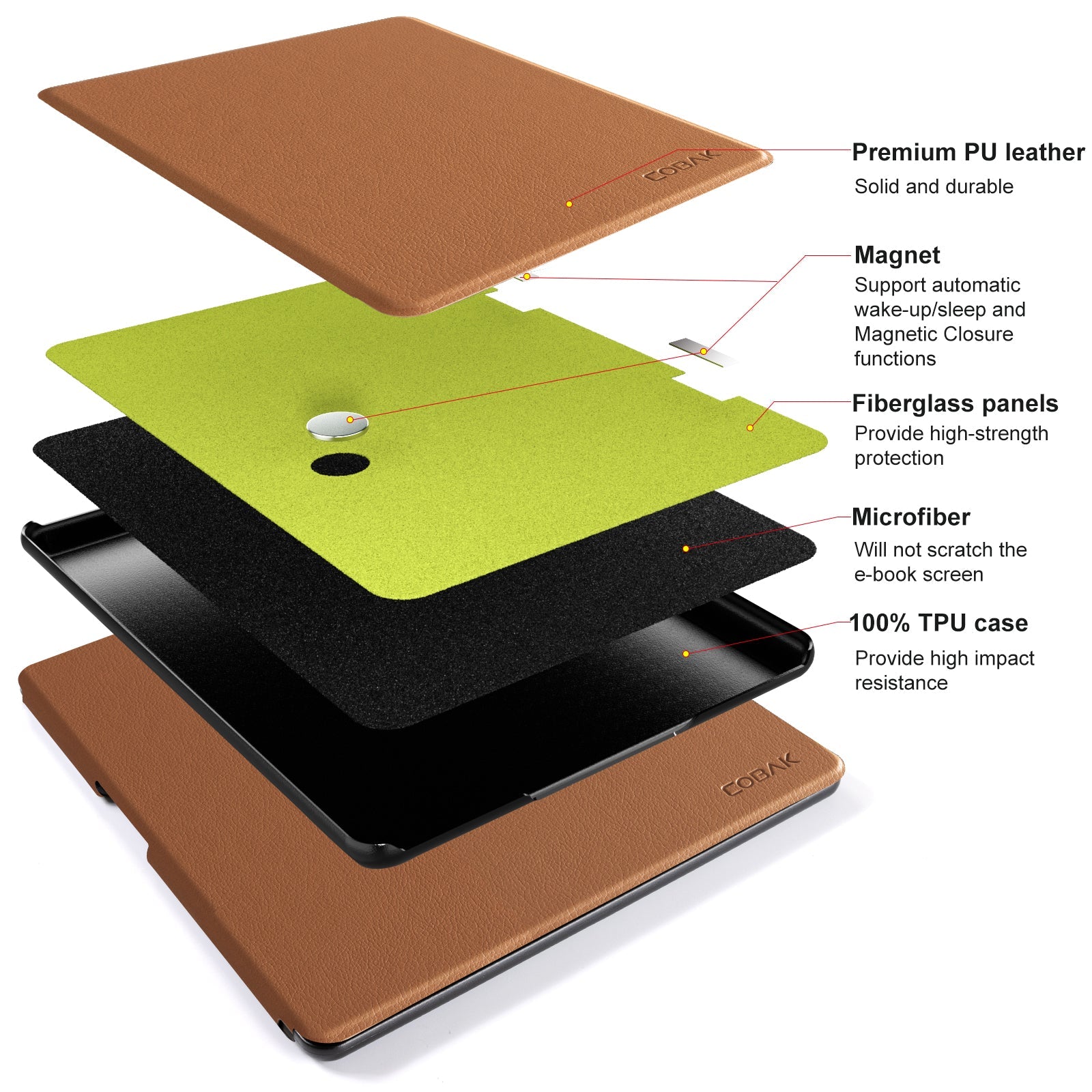 Kindle Scribe (2022/2024 10.2 INCH) Basic Case#Color_Lychee Brown