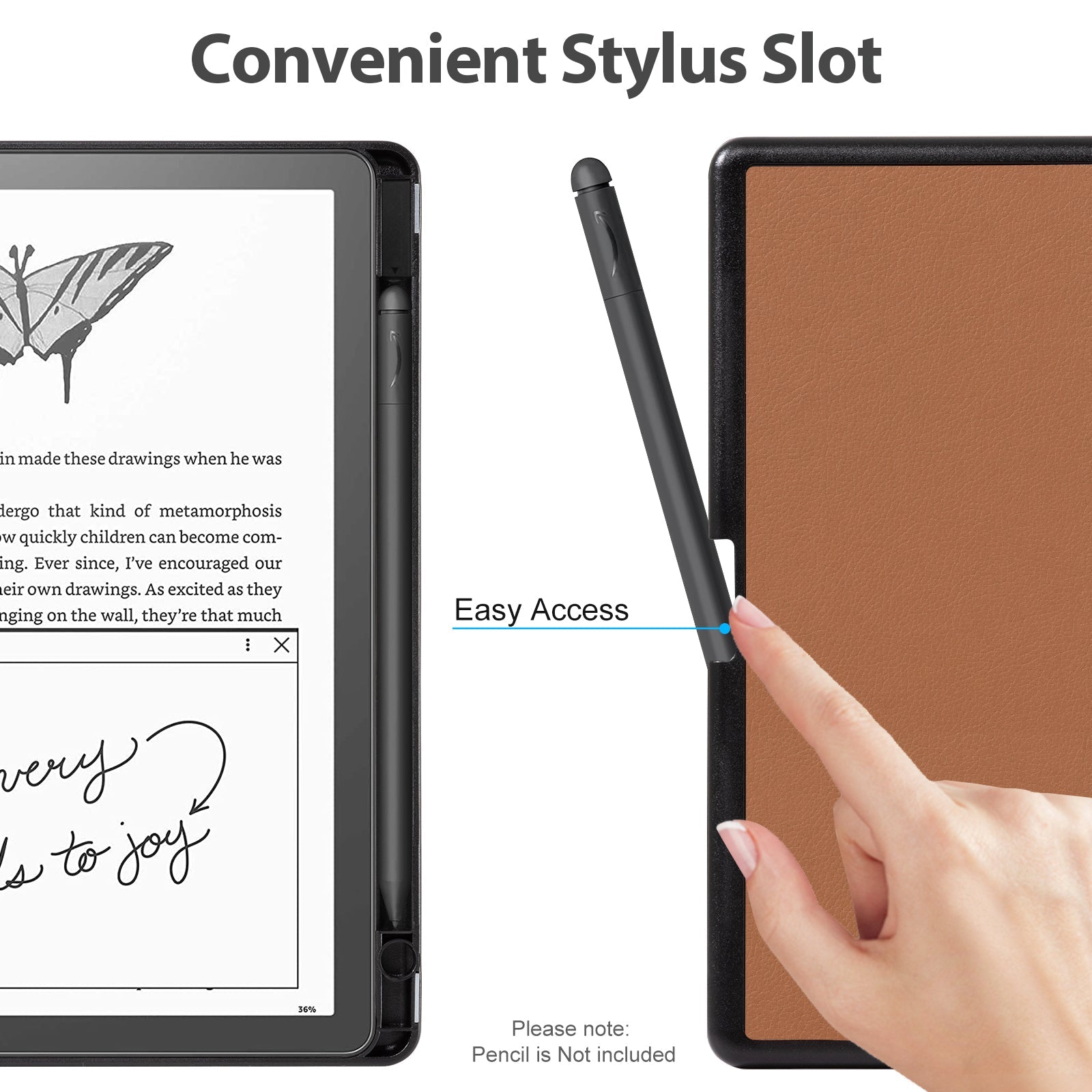 Kindle Scribe (2022/2024 10.2 INCH) Basic Case#Color_Lychee Brown