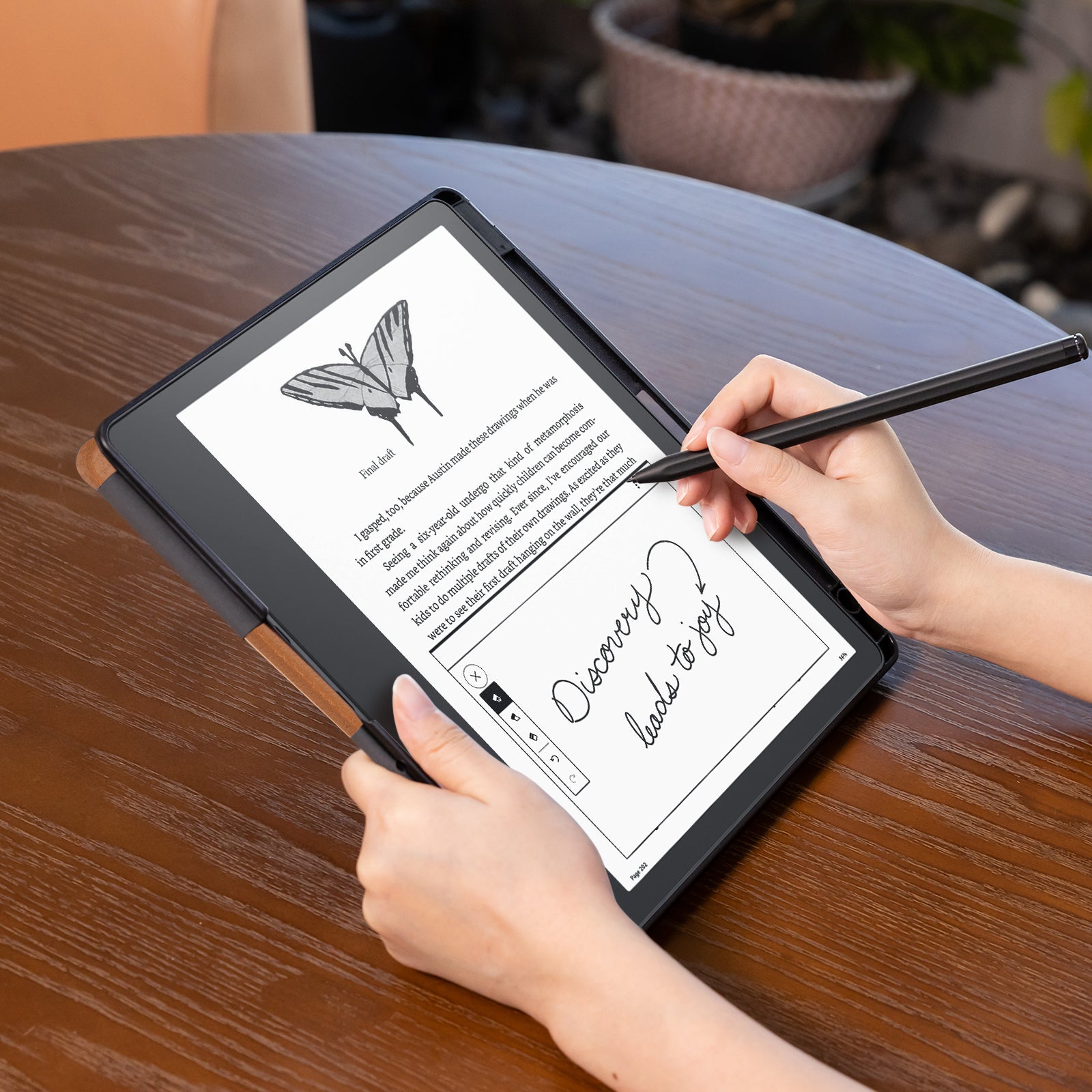 Kindle Scribe (2022/2024 10.2 INCH) Basic Case#Color_Lychee Brown