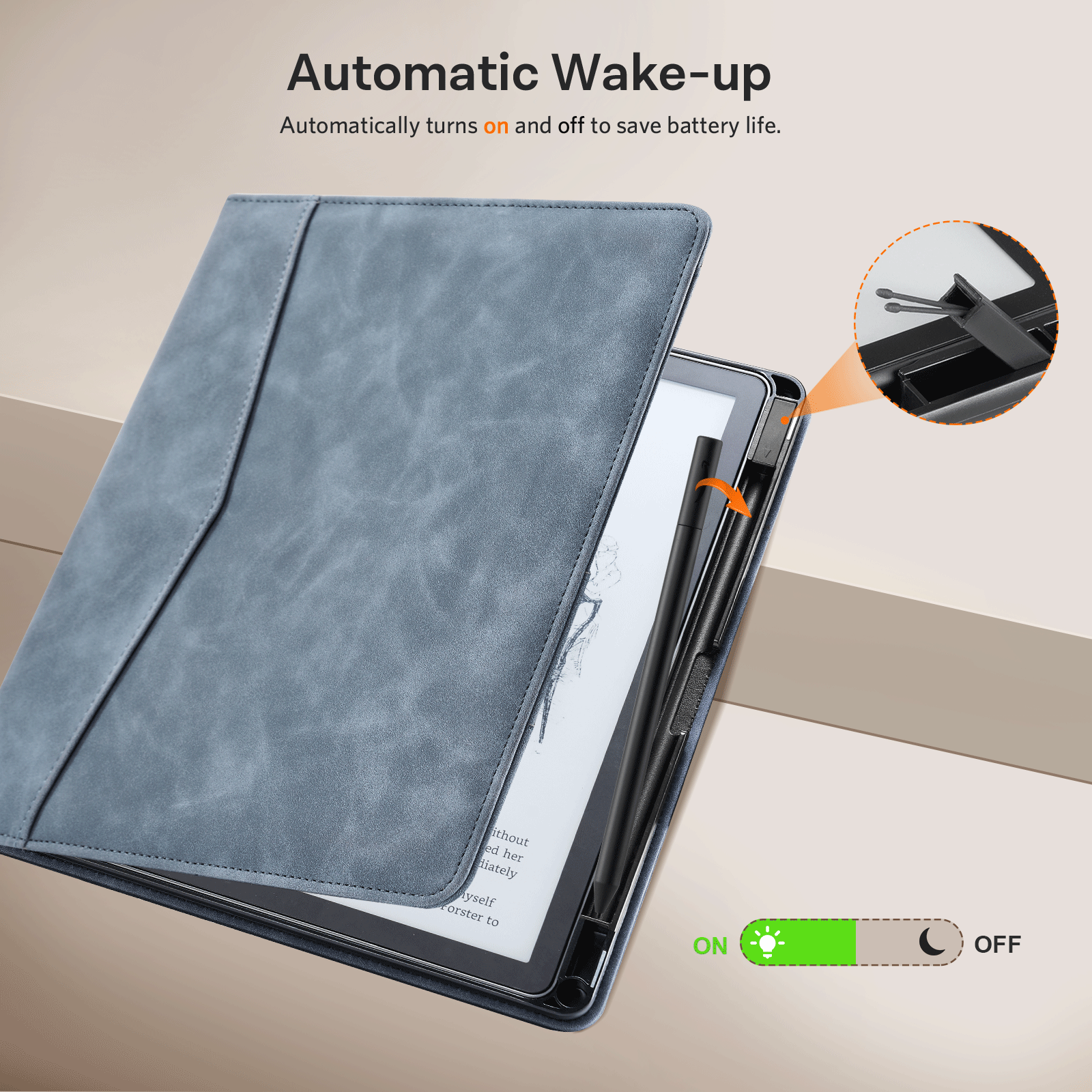 Kindle Scribe (2022/2024 10.2 Inch) Folio Case#Color_Blue Gray