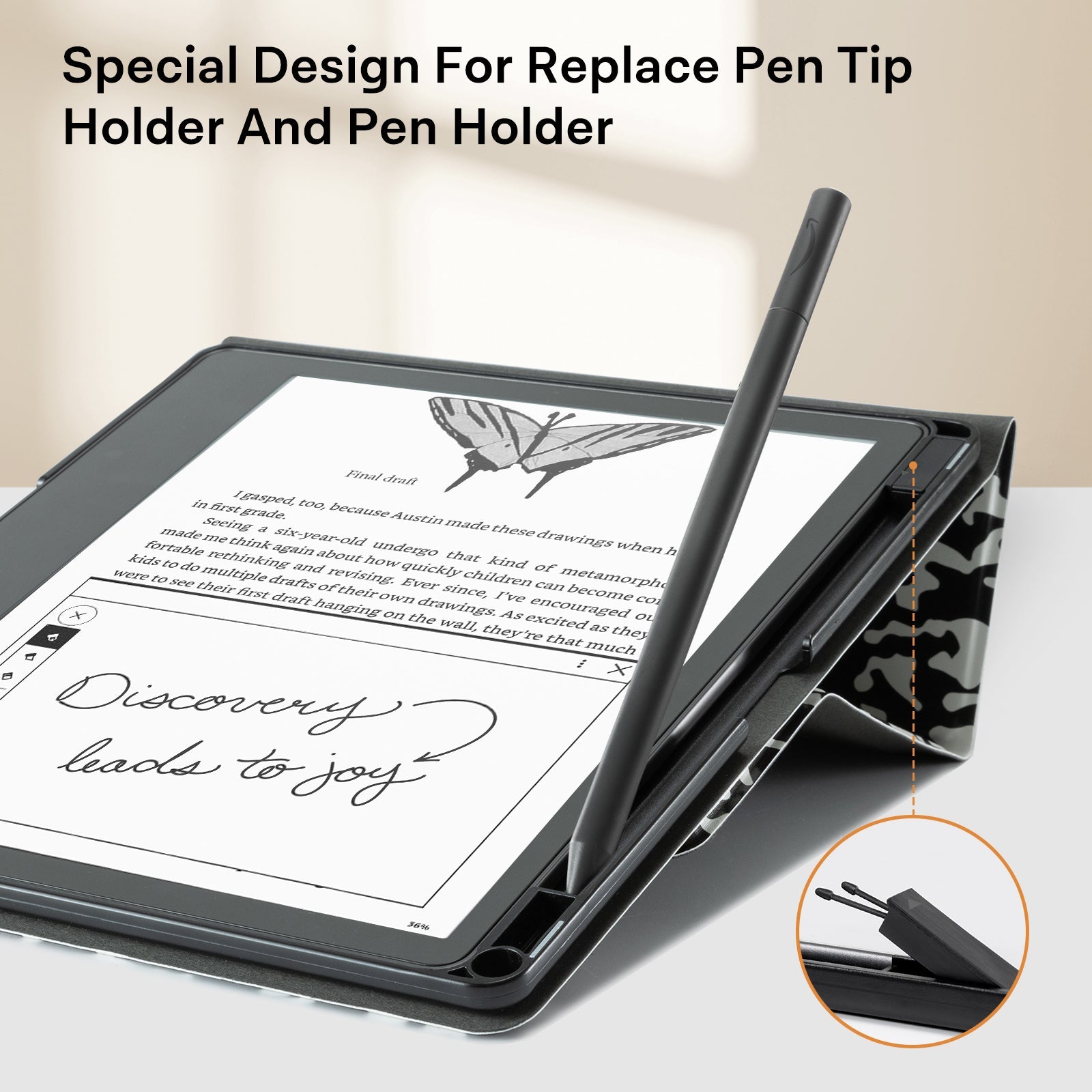 Classics Black Notes Kindle Scribe 10.2 Inch Folio Case