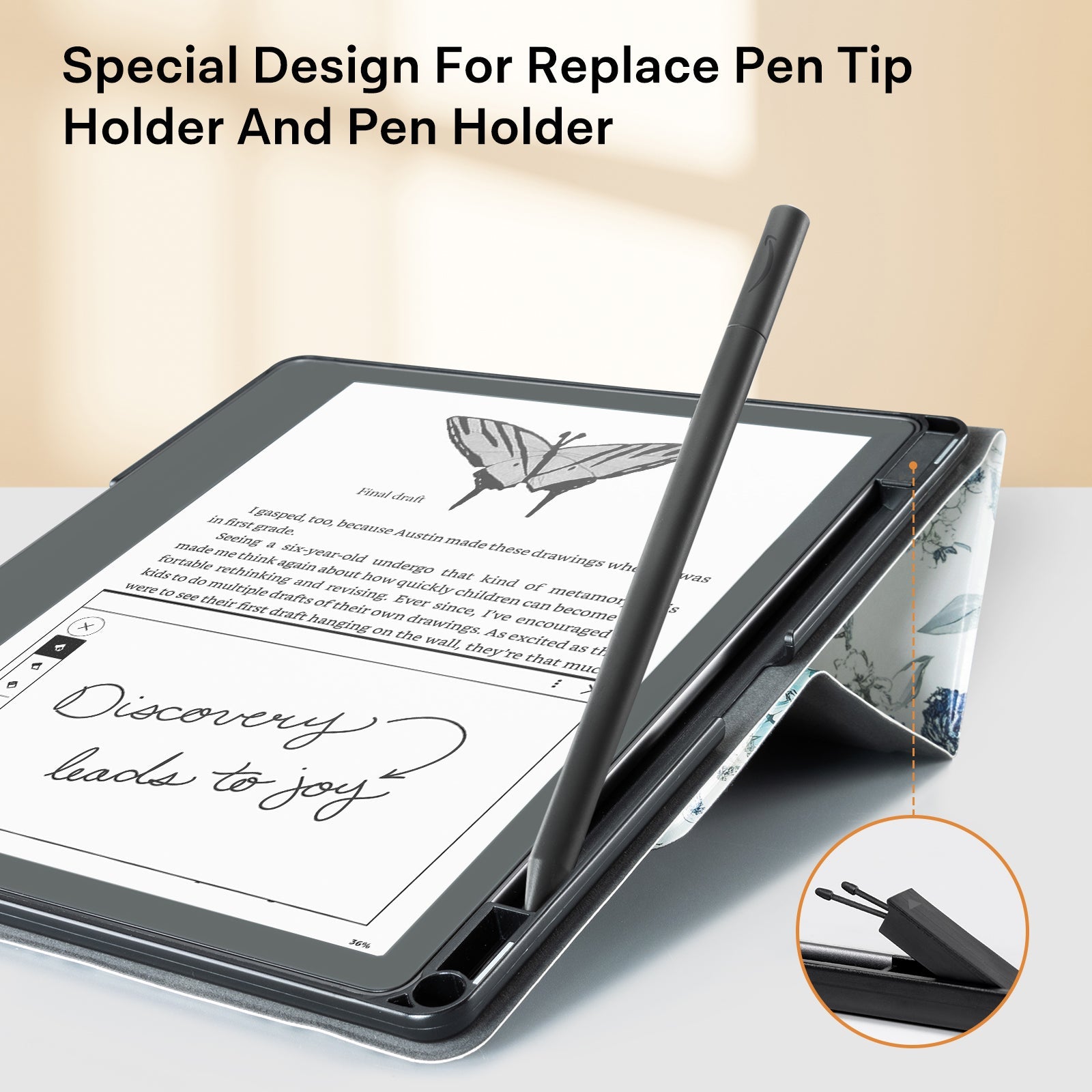 Eden Blue Floral Kindle Scribe 10.2 Inch Folio Case