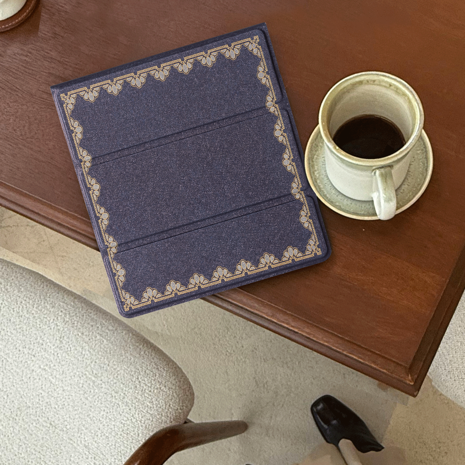 Classics Dark Blue Notes Kindle Scribe 10.2 Inch Folio Case