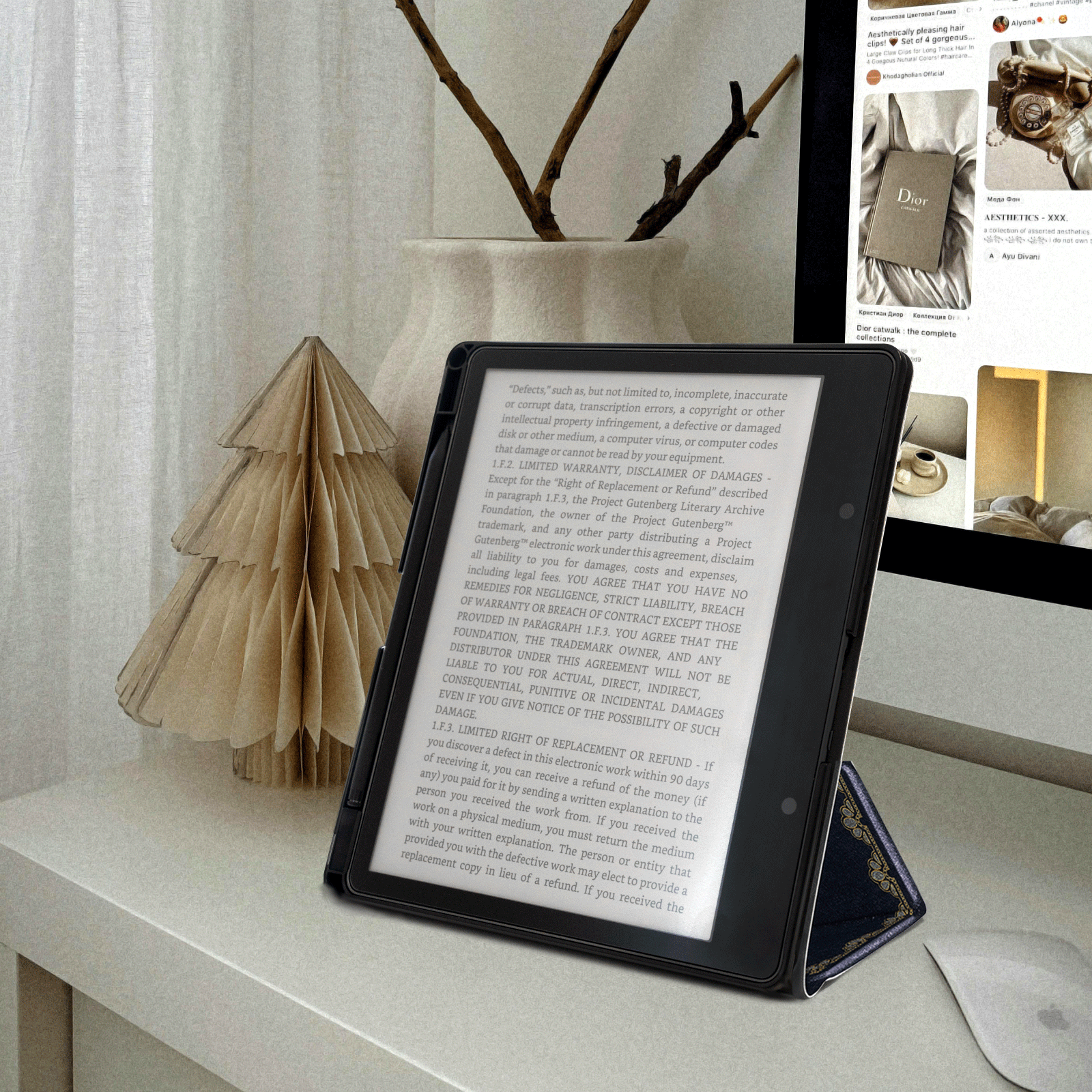 Classics Dark Blue Notes Kindle Scribe 10.2 Inch Folio Case