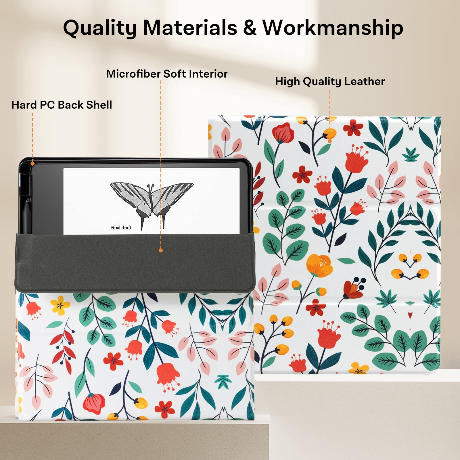 Eden Sea of flower Kindle Scribe 10.2 Inch Folio Case