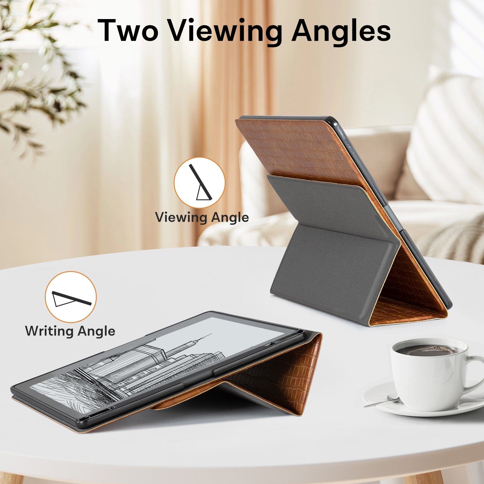 Kindle Scribe (2022/2024 10.2 Inch) tri-fold Stand#Color_Croco Brown