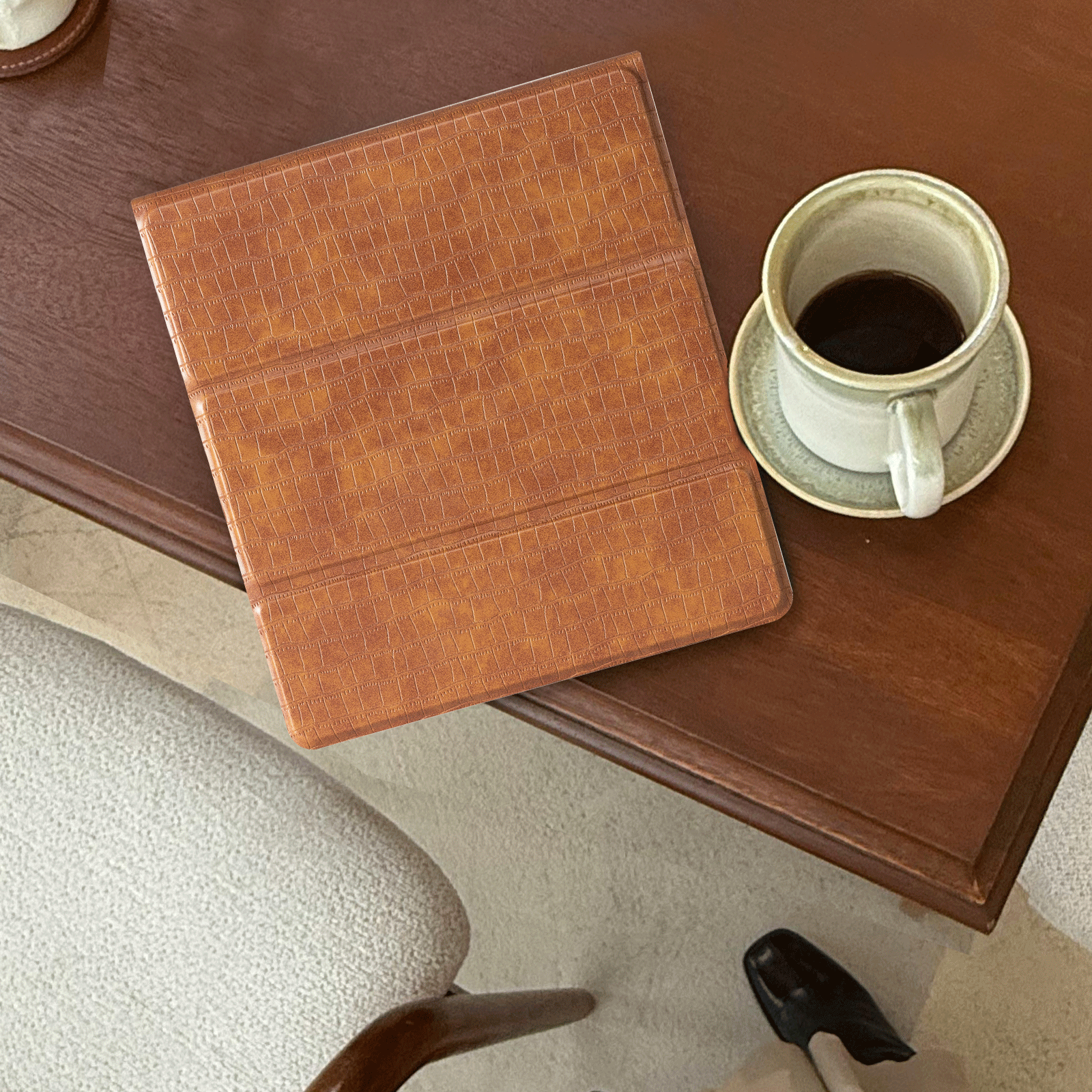 Kindle Scribe (2022/2024 10.2 Inch) tri-fold Stand#Color_Croco Brown