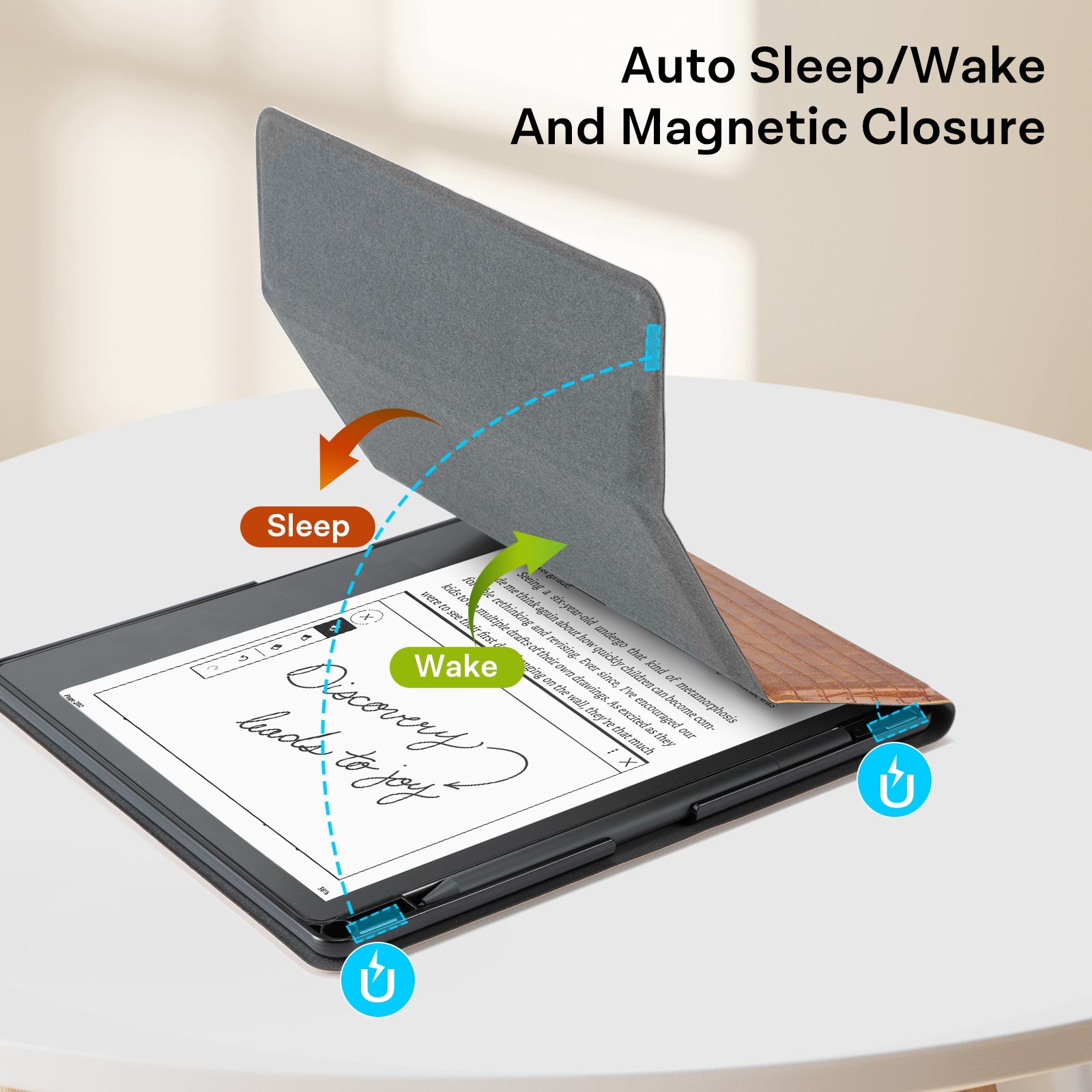 Kindle Scribe (2022/2024 10.2 Inch) tri-fold Stand#Color_Croco Brown