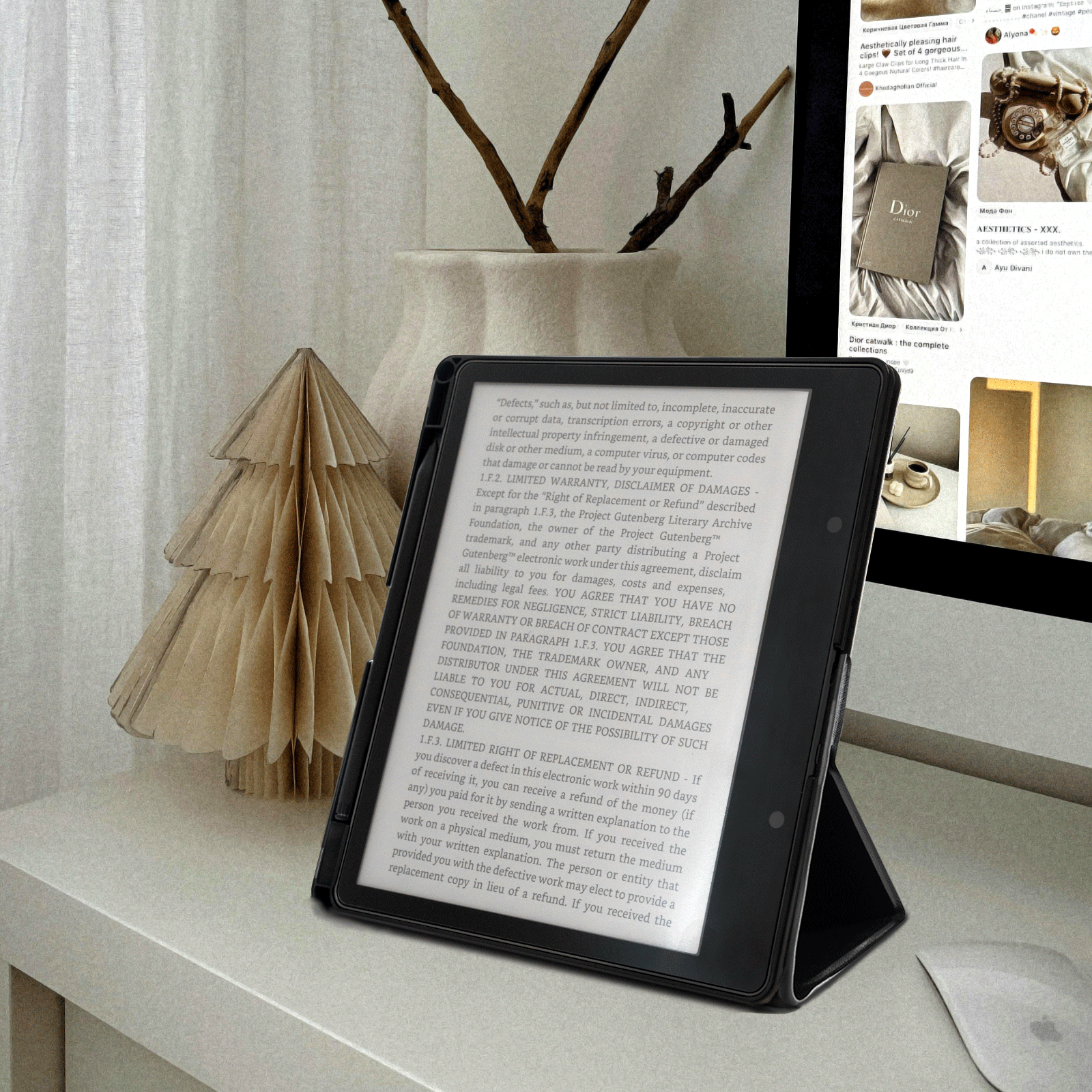 Kindle Scribe (2022/2024 10.2 Inch) tri-fold Stand#Color_Cross Texture Black