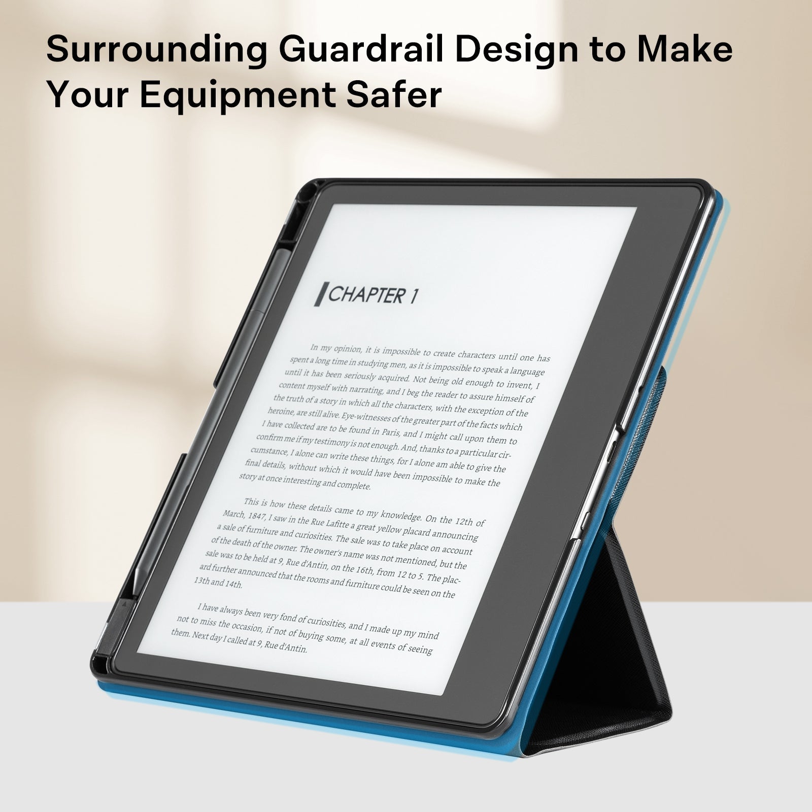 Kindle Scribe (2022/2024 10.2 Inch) tri-fold Stand#Color_Cross Texture Drak Blue