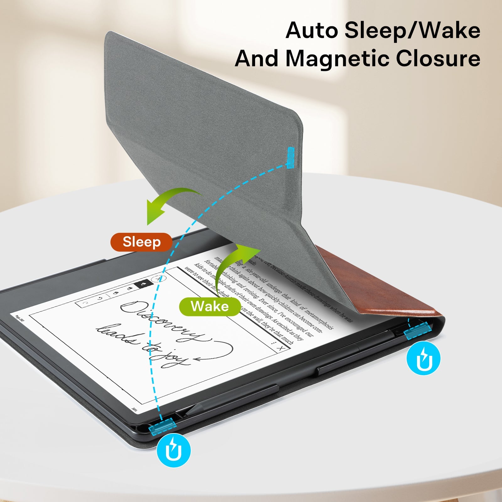 Kindle Scribe (2022/2024 10.2 Inch) tri-fold Stand#Color_Dark Brown