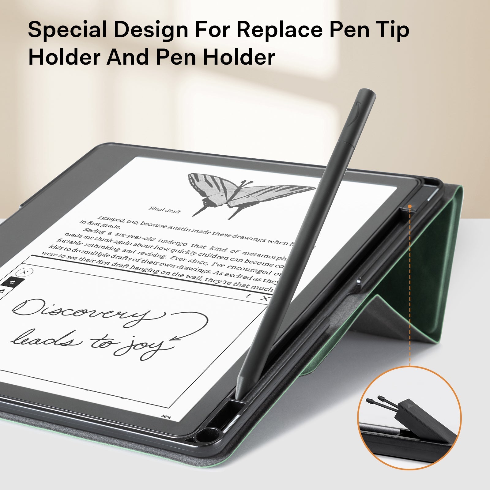Kindle Scribe (2022/2024 10.2 Inch) tri-fold Stand#Color_Emerald Green
