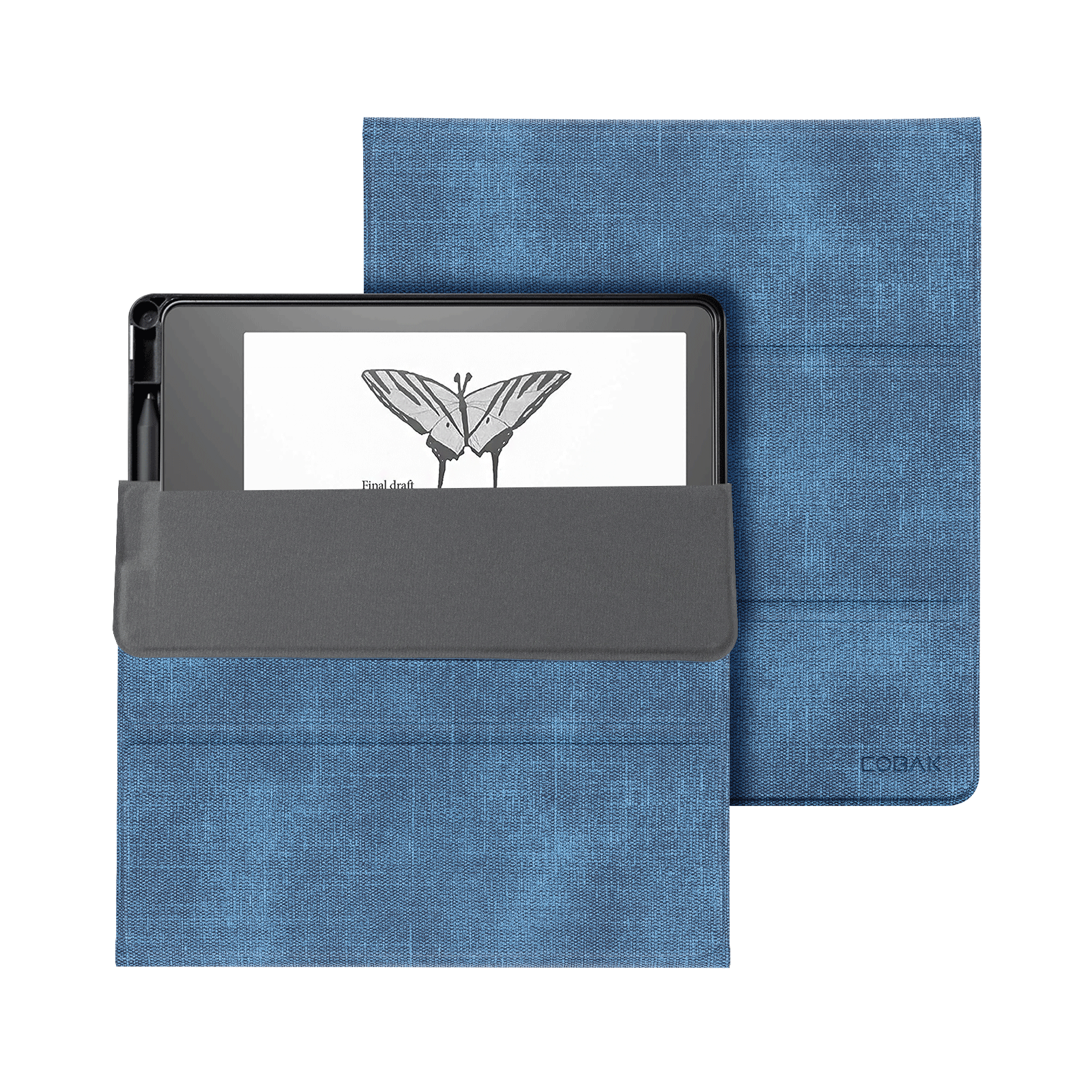 Kindle Scribe (2022/2024 10.2 Inch) tri-fold Stand#Color_Fabric Texture Blue