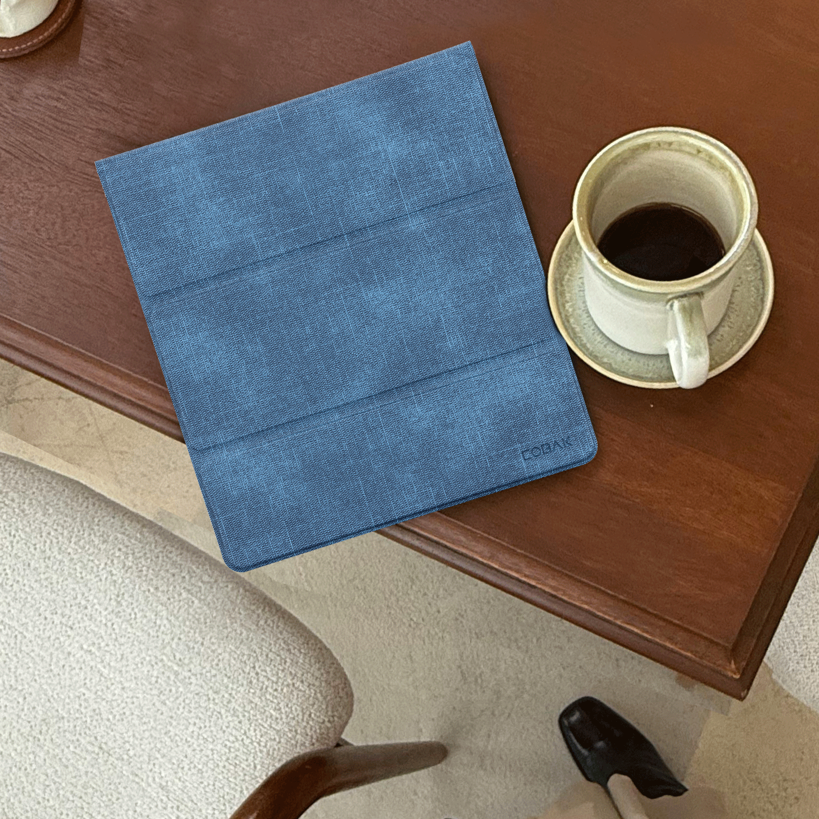 Kindle Scribe (2022/2024 10.2 Inch) tri-fold Stand#Color_Fabric Texture Blue