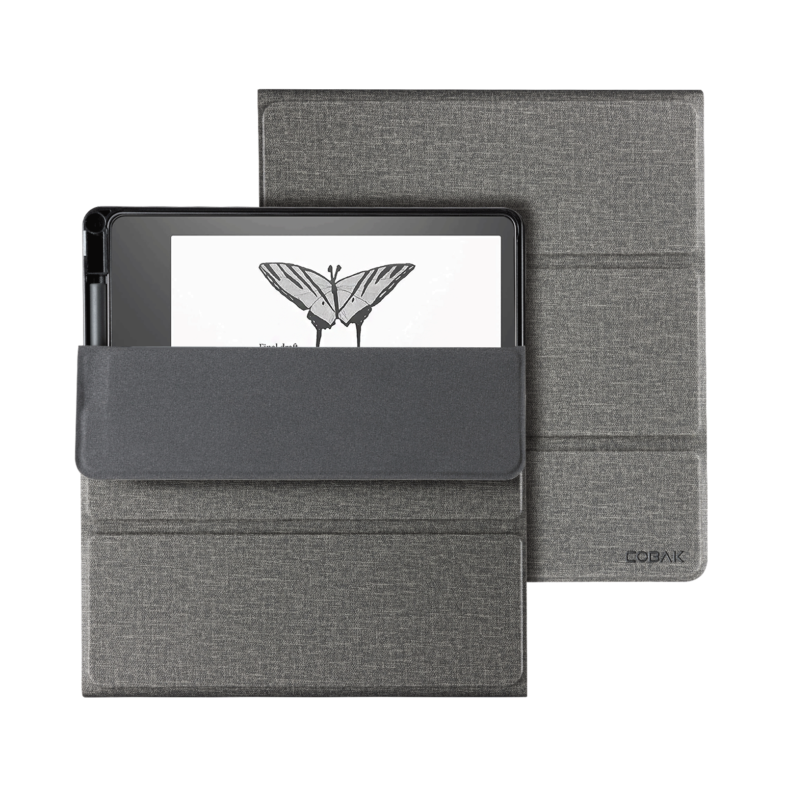 Kindle Scribe (2022/2024 10.2 Inch) tri-fold Stand#Color_Fabric Texture Gray