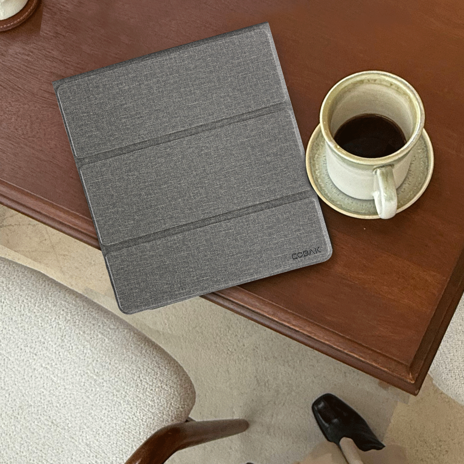 Kindle Scribe (2022/2024 10.2 Inch) tri-fold Stand#Color_Fabric Texture Gray