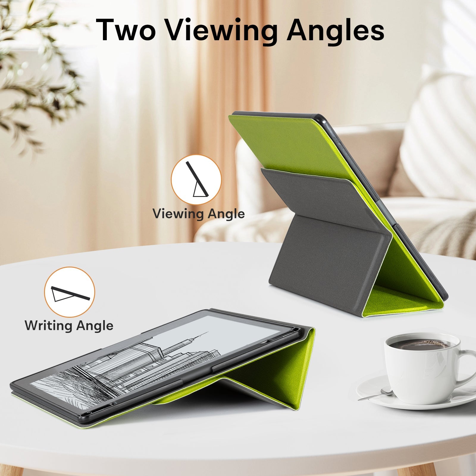 Kindle Scribe (2022/2024 10.2 Inch) tri-fold Stand#Color_Grass Green