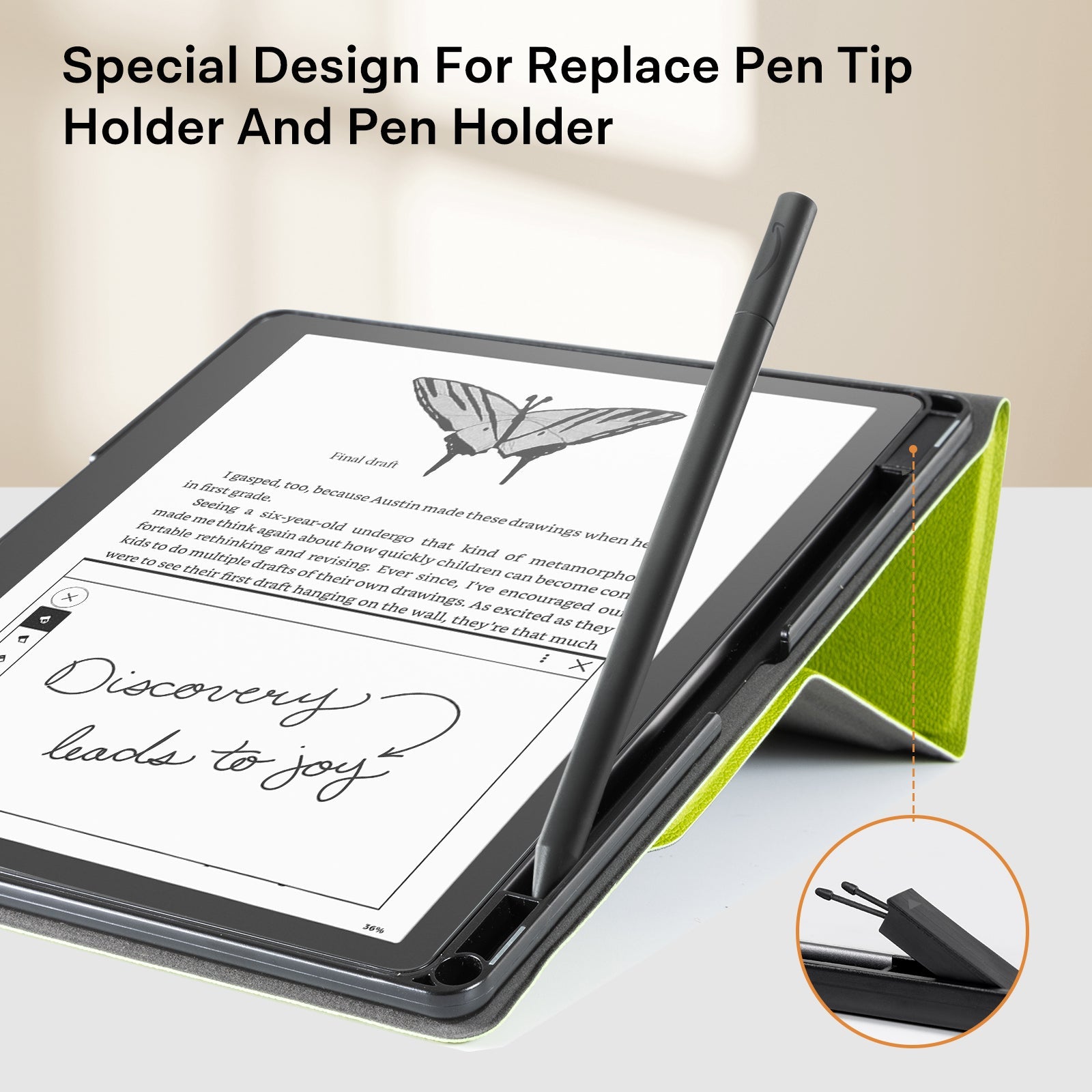 Kindle Scribe (2022/2024 10.2 Inch) tri-fold Stand#Color_Grass Green