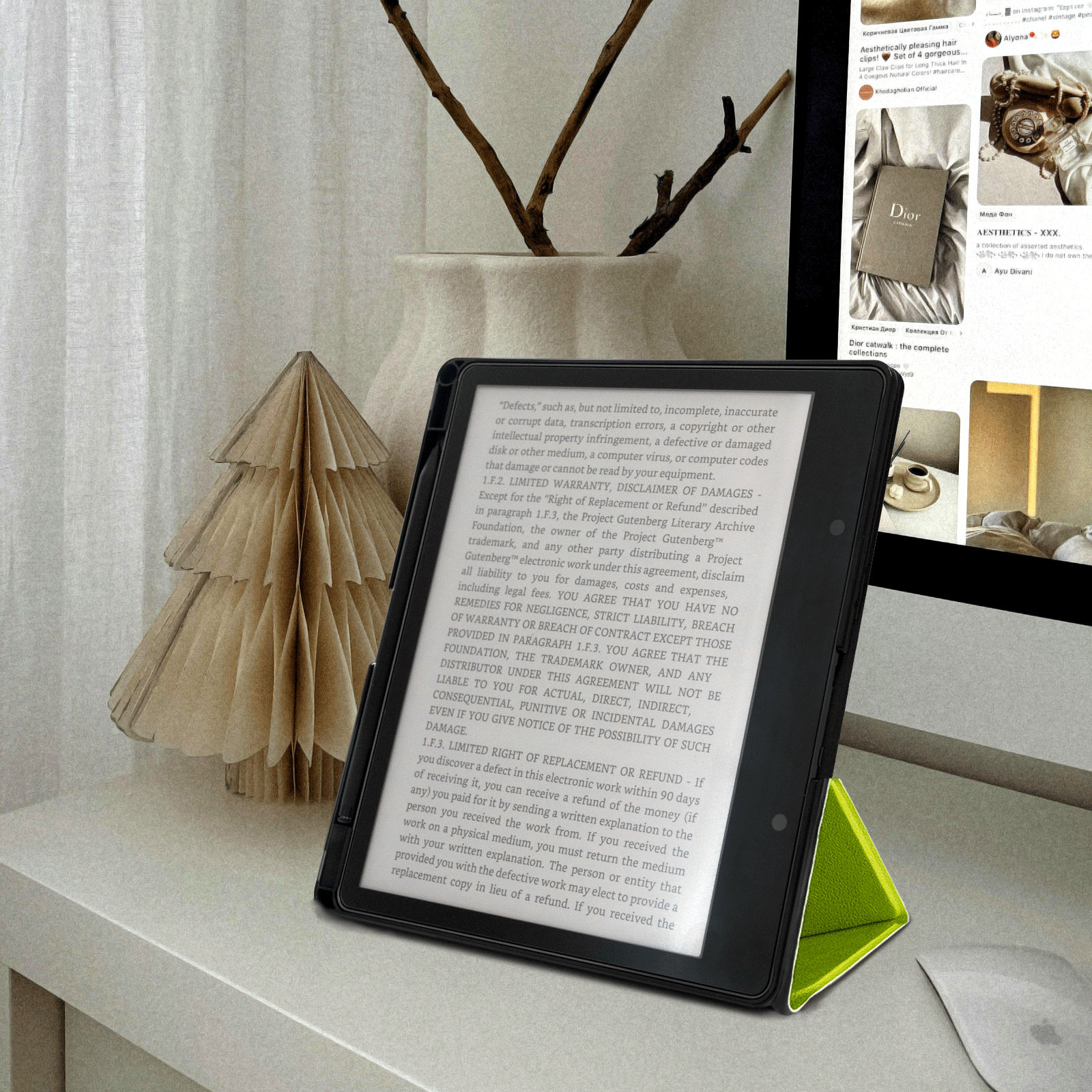 Kindle Scribe (2022/2024 10.2 Inch) tri-fold Stand#Color_Grass Green