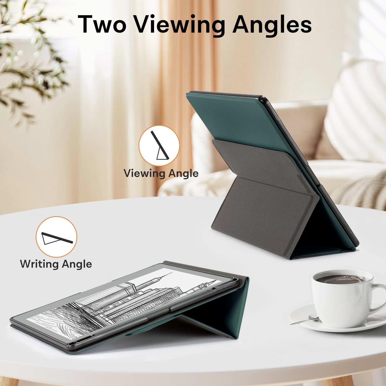 Kindle Scribe (2022/2024 10.2 Inch) tri-fold Stand#Color_Ink Green