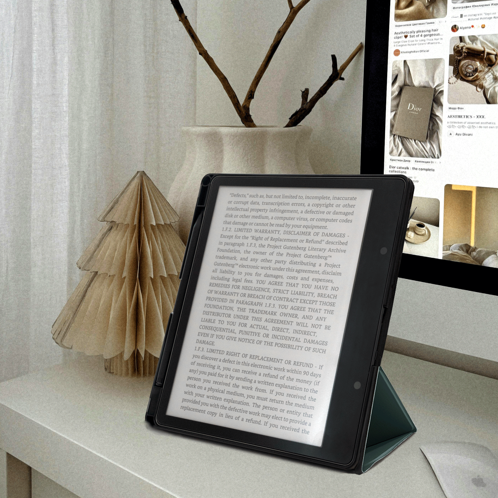 Kindle Scribe (2022/2024 10.2 Inch) tri-fold Stand#Color_Ink Green