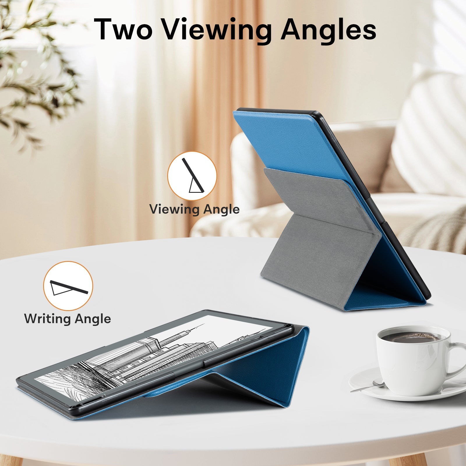 Kindle Scribe (2022/2024 10.2 Inch) tri-fold Stand#Color_Lychee Blue