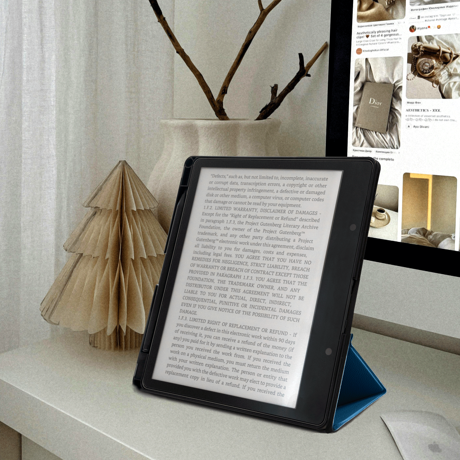 Kindle Scribe (2022/2024 10.2 Inch) tri-fold Stand#Color_Lychee Blue