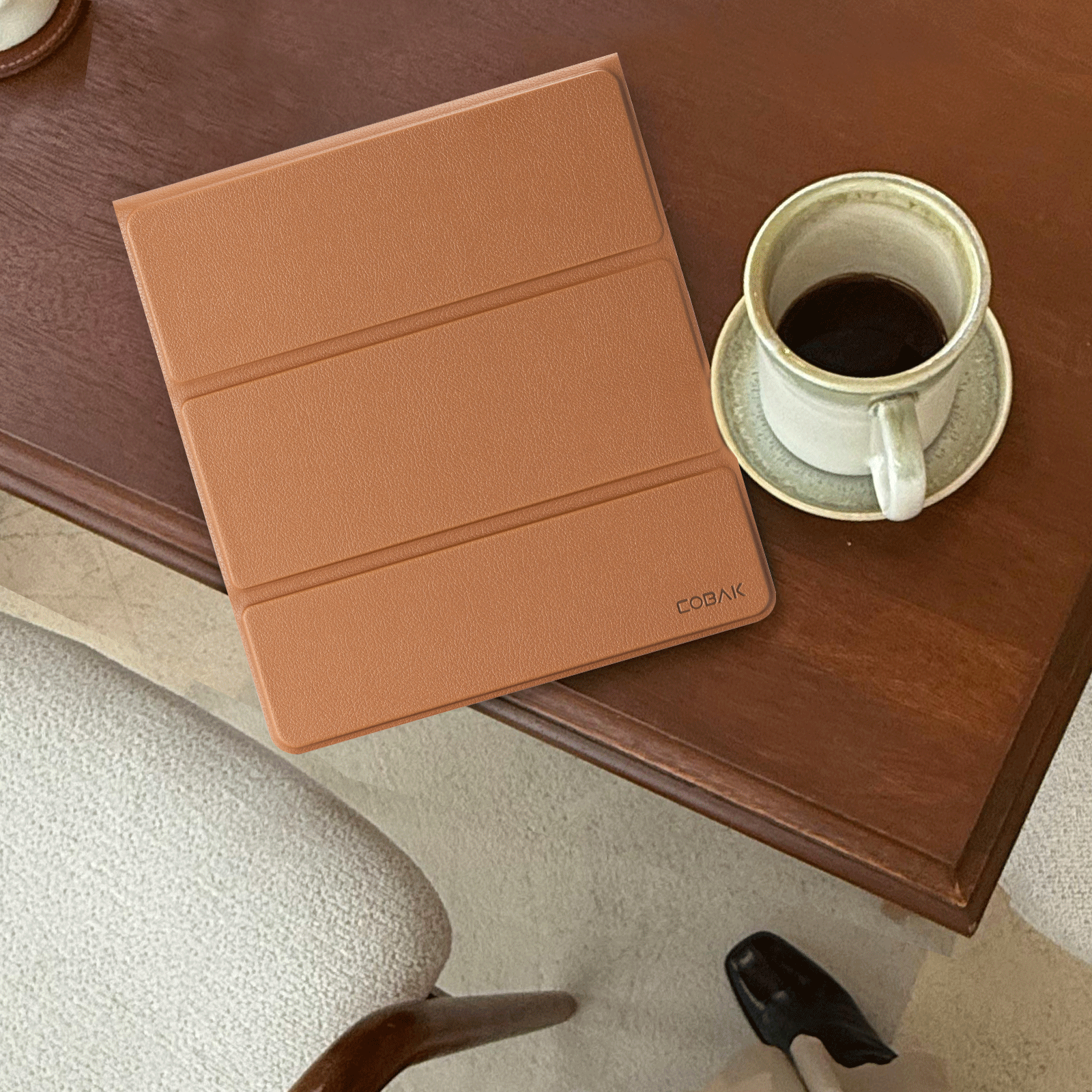 Kindle Scribe (2022/2024 10.2 Inch) tri-fold Stand#Color_Lychee Brown