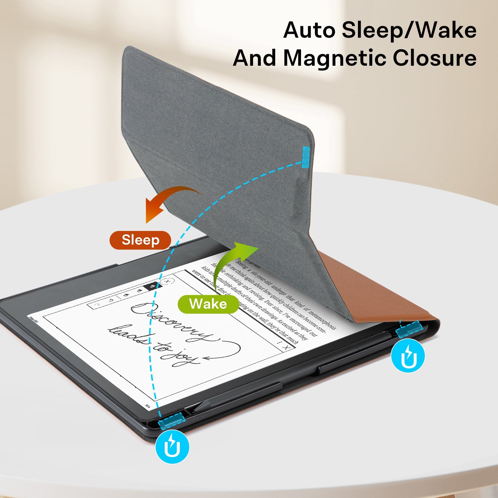 Kindle Scribe (2022/2024 10.2 Inch) tri-fold Stand#Color_Lychee Brown