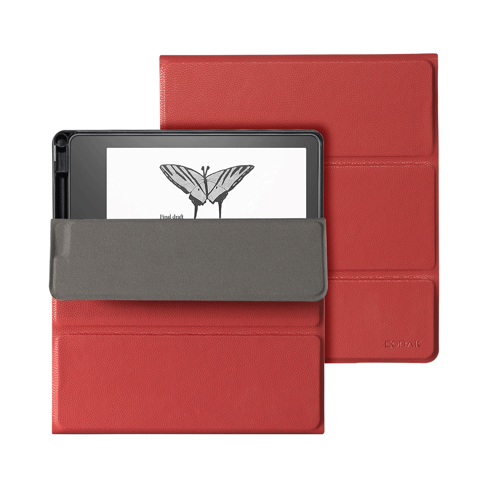 Kindle Scribe (2022/2024 10.2 Inch) tri-fold Stand#Color_Lychee Red