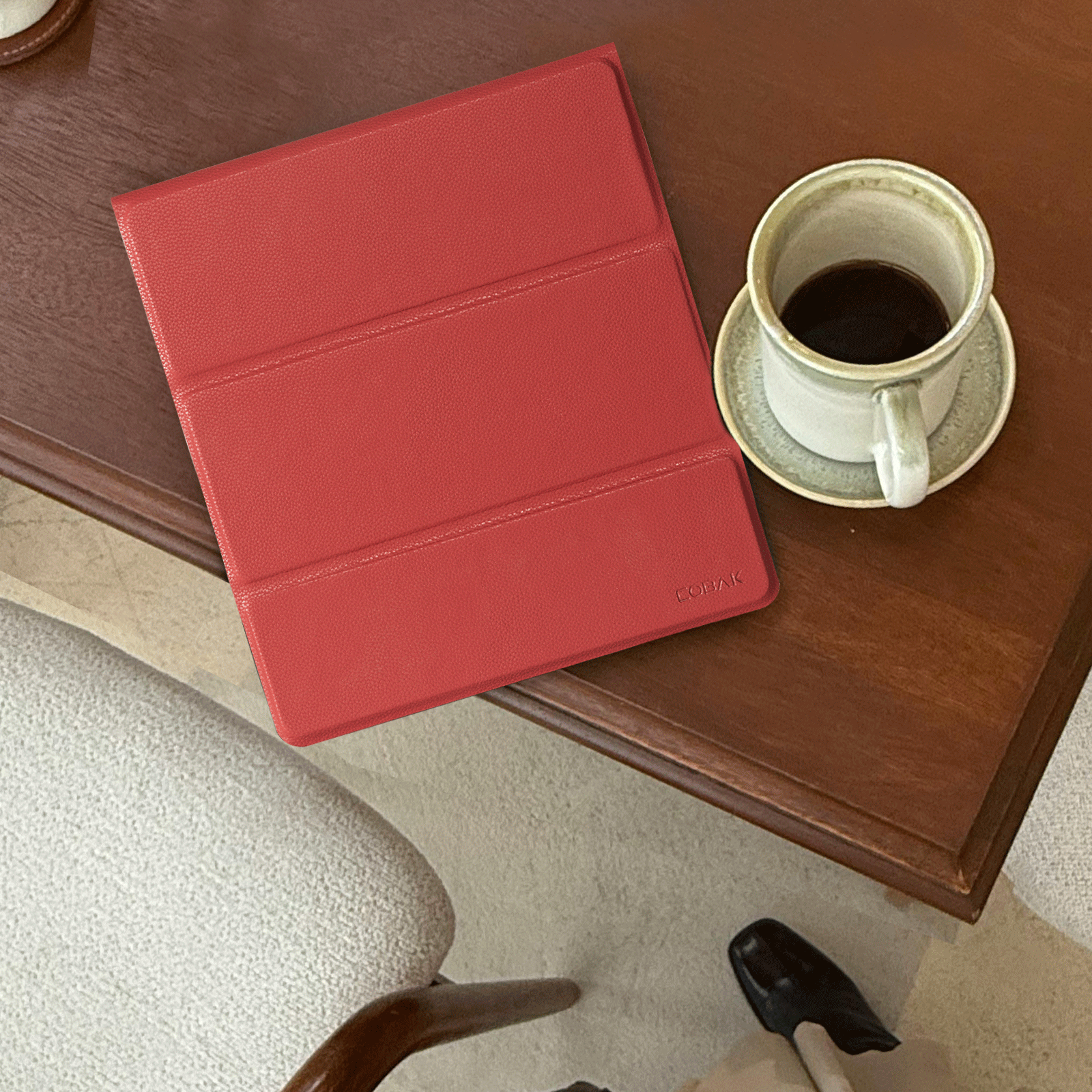 Kindle Scribe (2022/2024 10.2 Inch) tri-fold Stand#Color_Lychee Red
