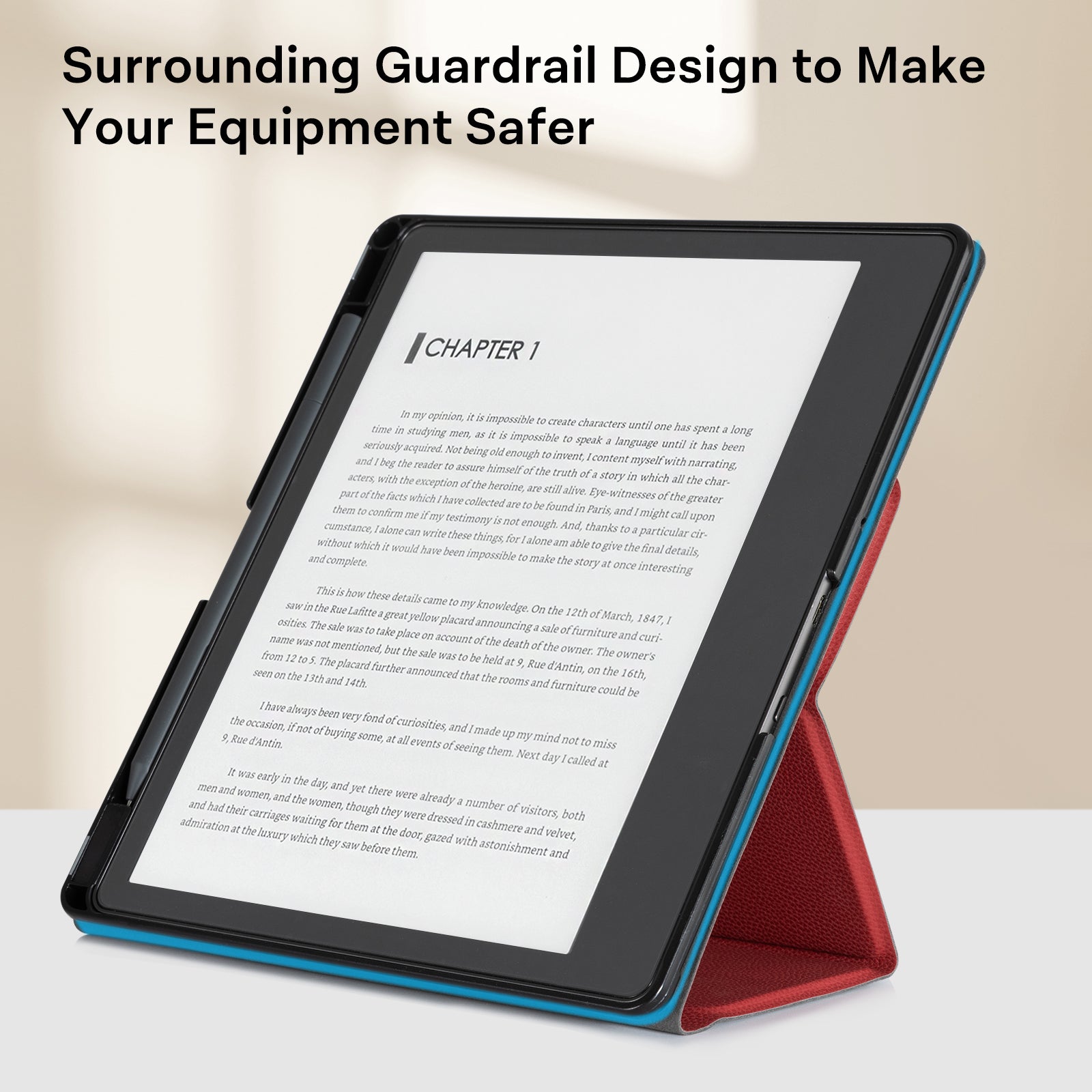 Kindle Scribe (2022/2024 10.2 Inch) tri-fold Stand#Color_Lychee Red