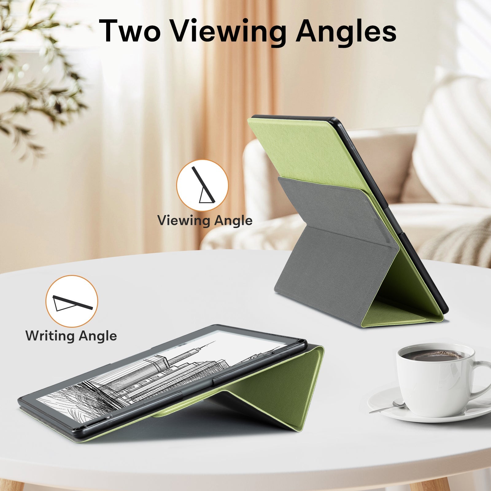 Kindle Scribe (2022/2024 10.2 Inch) tri-fold Stand#Color_Matcha