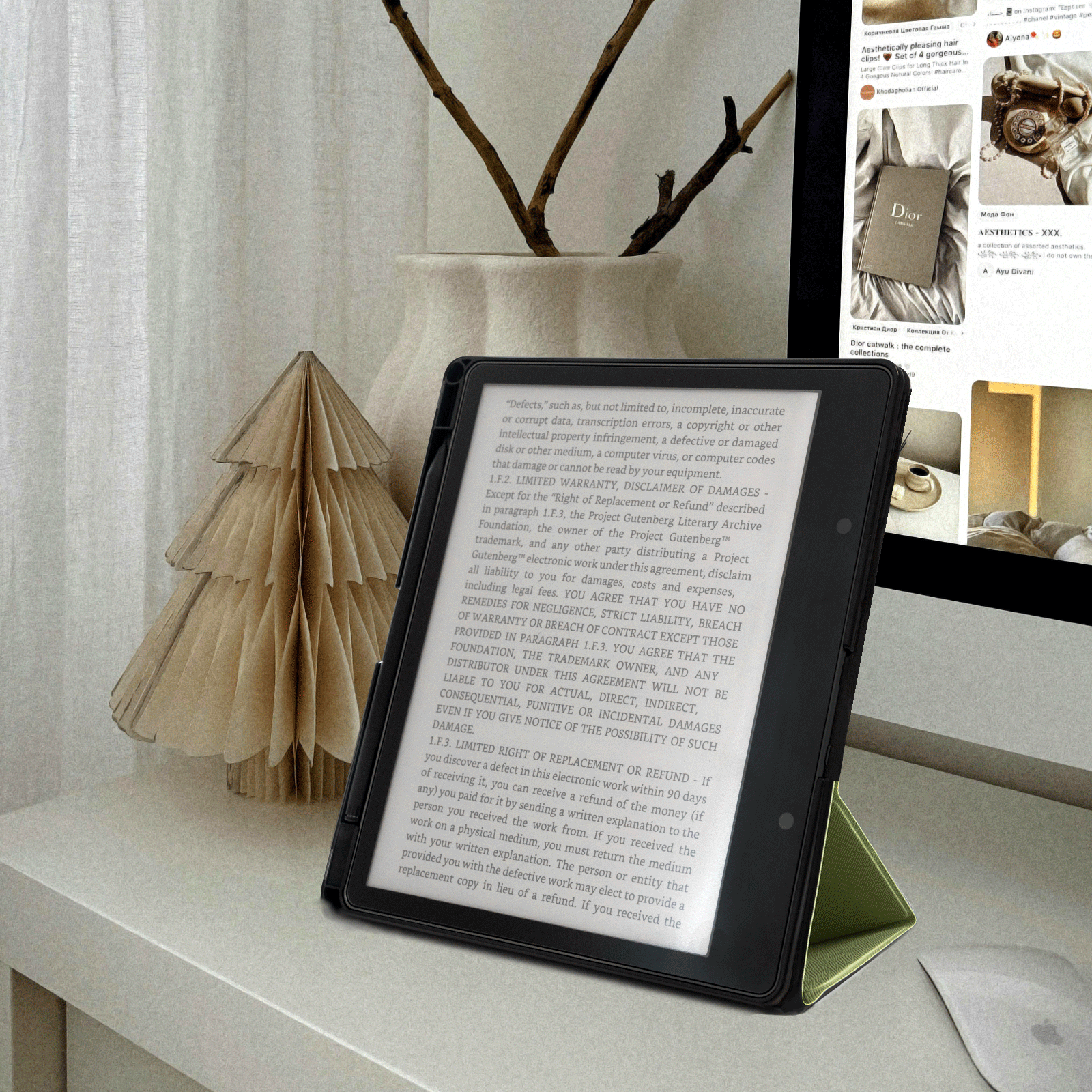 Kindle Scribe (2022/2024 10.2 Inch) tri-fold Stand#Color_Matcha