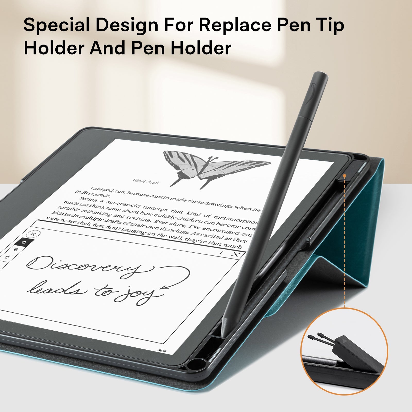 Kindle Scribe (2022/2024 10.2 Inch) tri-fold Stand#Color_Mint Green