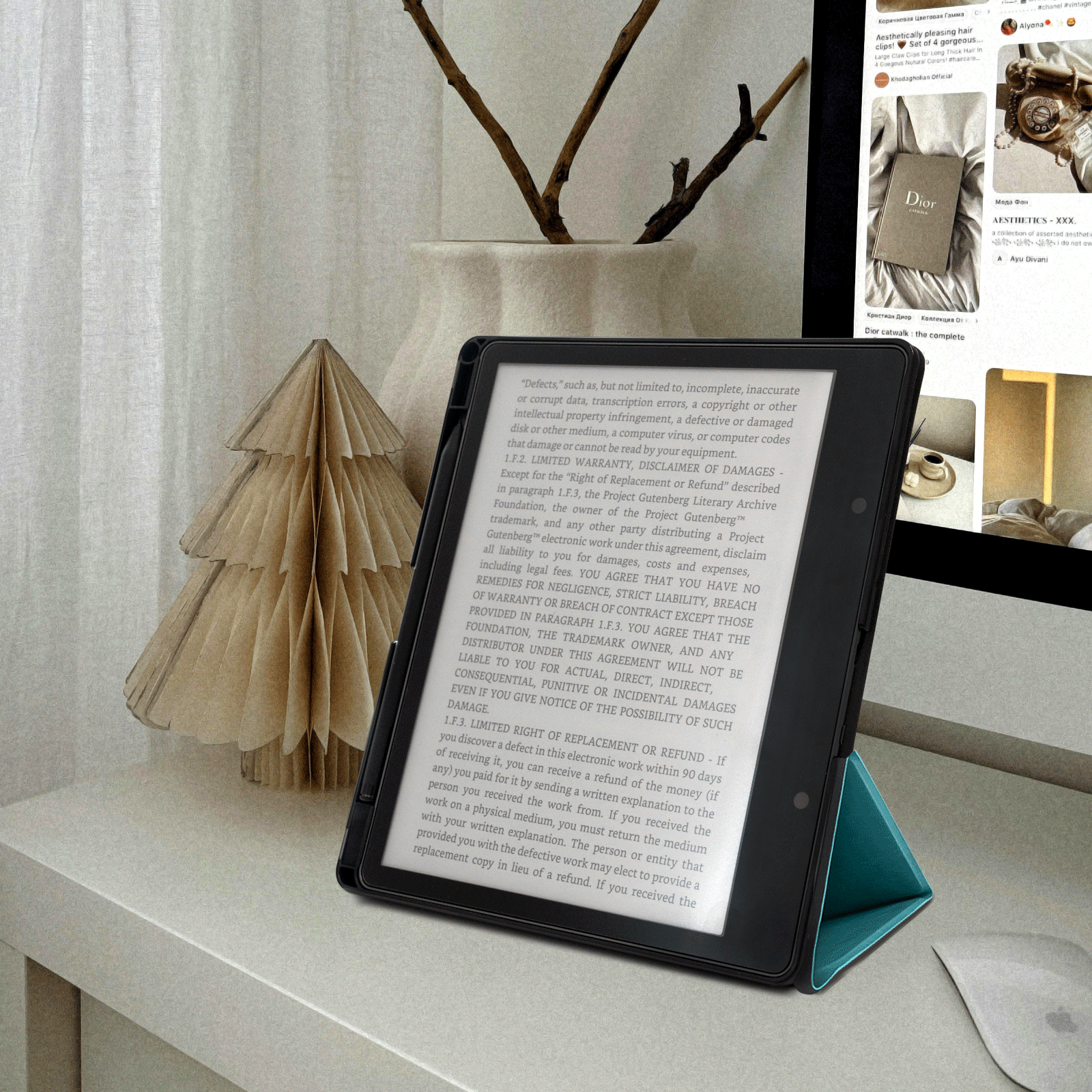 Kindle Scribe (2022/2024 10.2 Inch) tri-fold Stand#Color_Mint Green