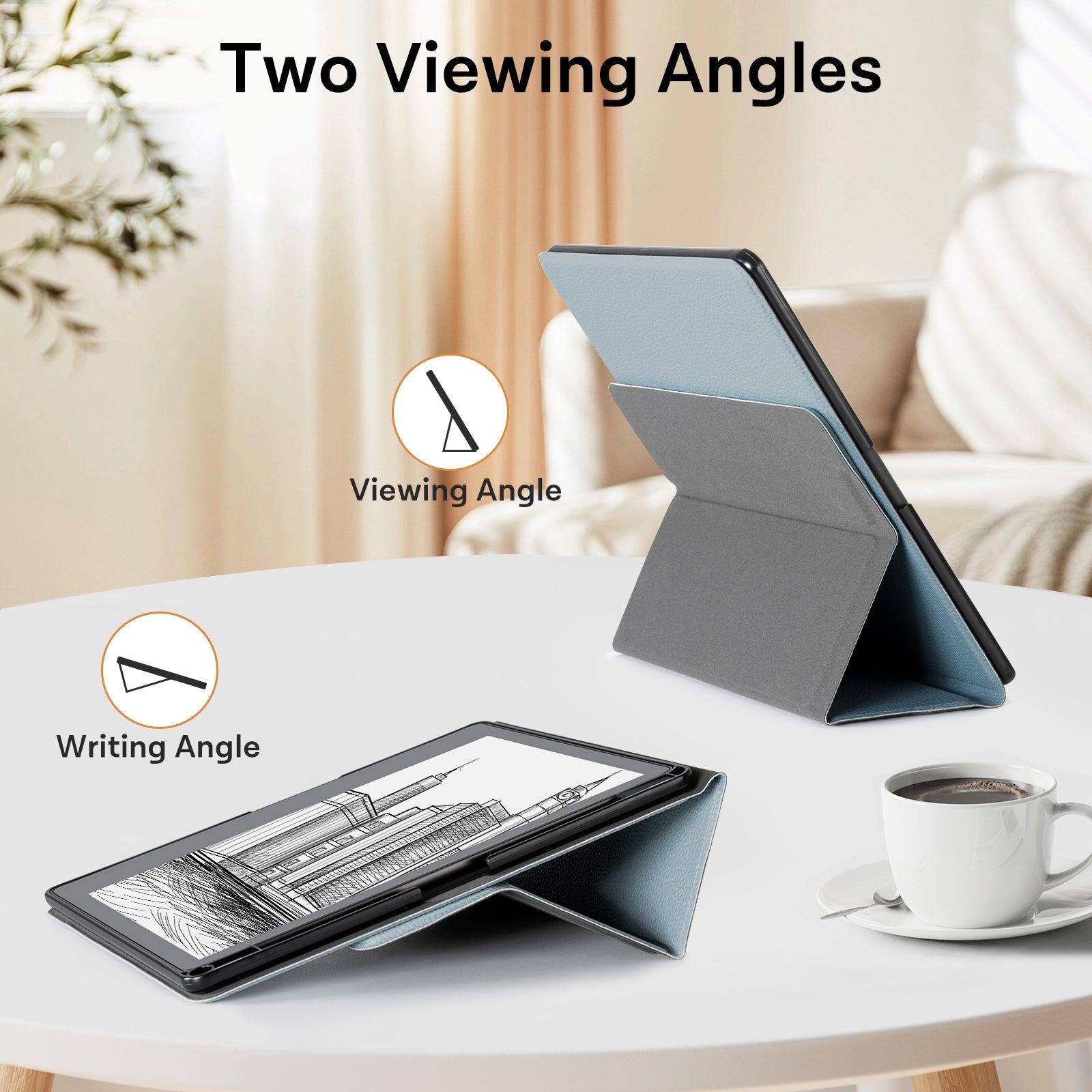 Kindle Scribe (2022/2024 10.2 Inch) tri-fold Stand#Color_Misty Blue