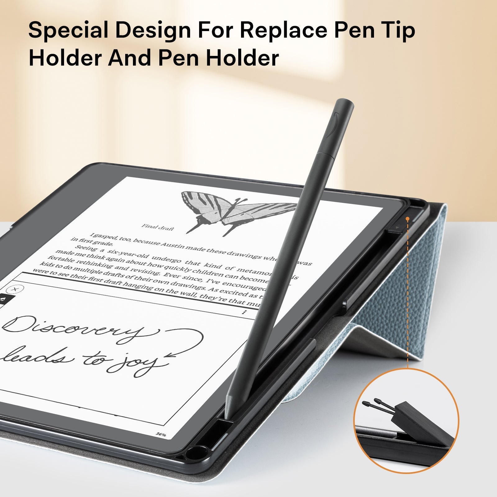 Kindle Scribe (2022/2024 10.2 Inch) tri-fold Stand#Color_Misty Blue