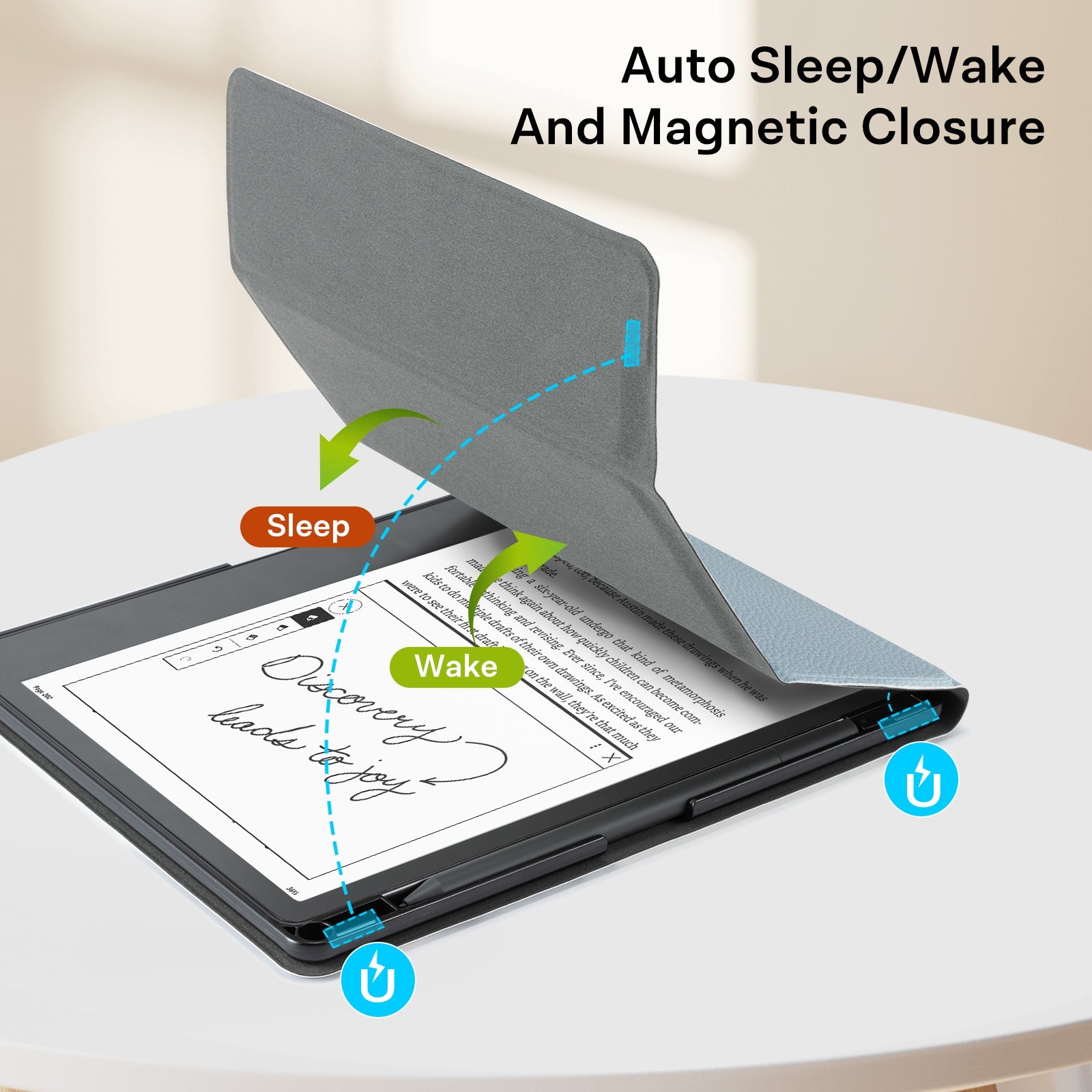Kindle Scribe (2022/2024 10.2 Inch) tri-fold Stand#Color_Misty Blue