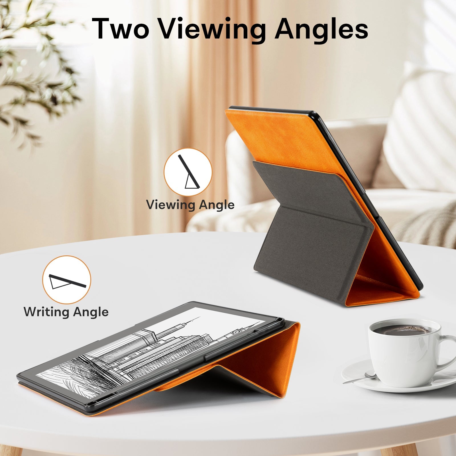 Kindle Scribe (2022/2024 10.2 Inch) tri-fold Stand#Color_Orange