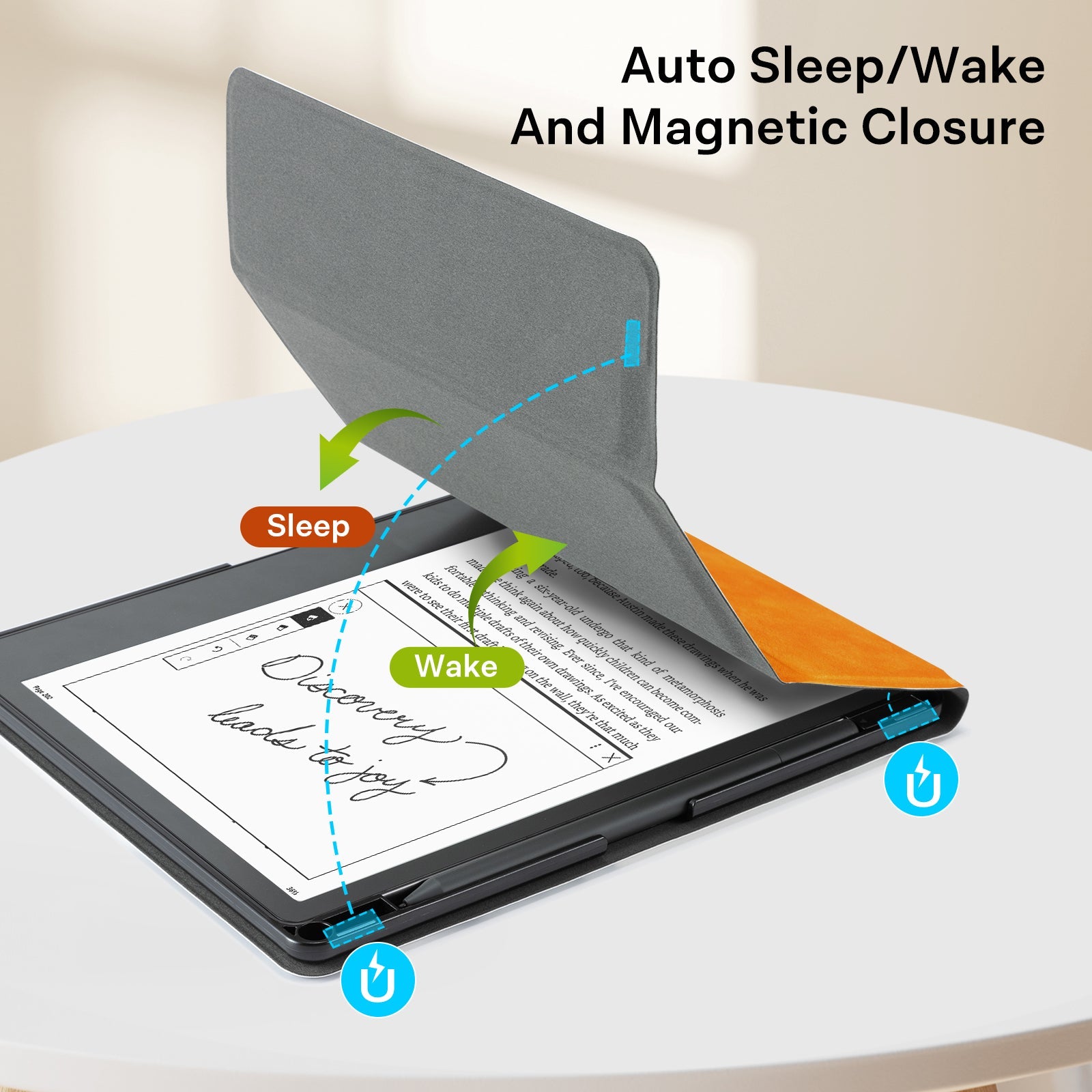 Kindle Scribe (2022/2024 10.2 Inch) tri-fold Stand#Color_Orange