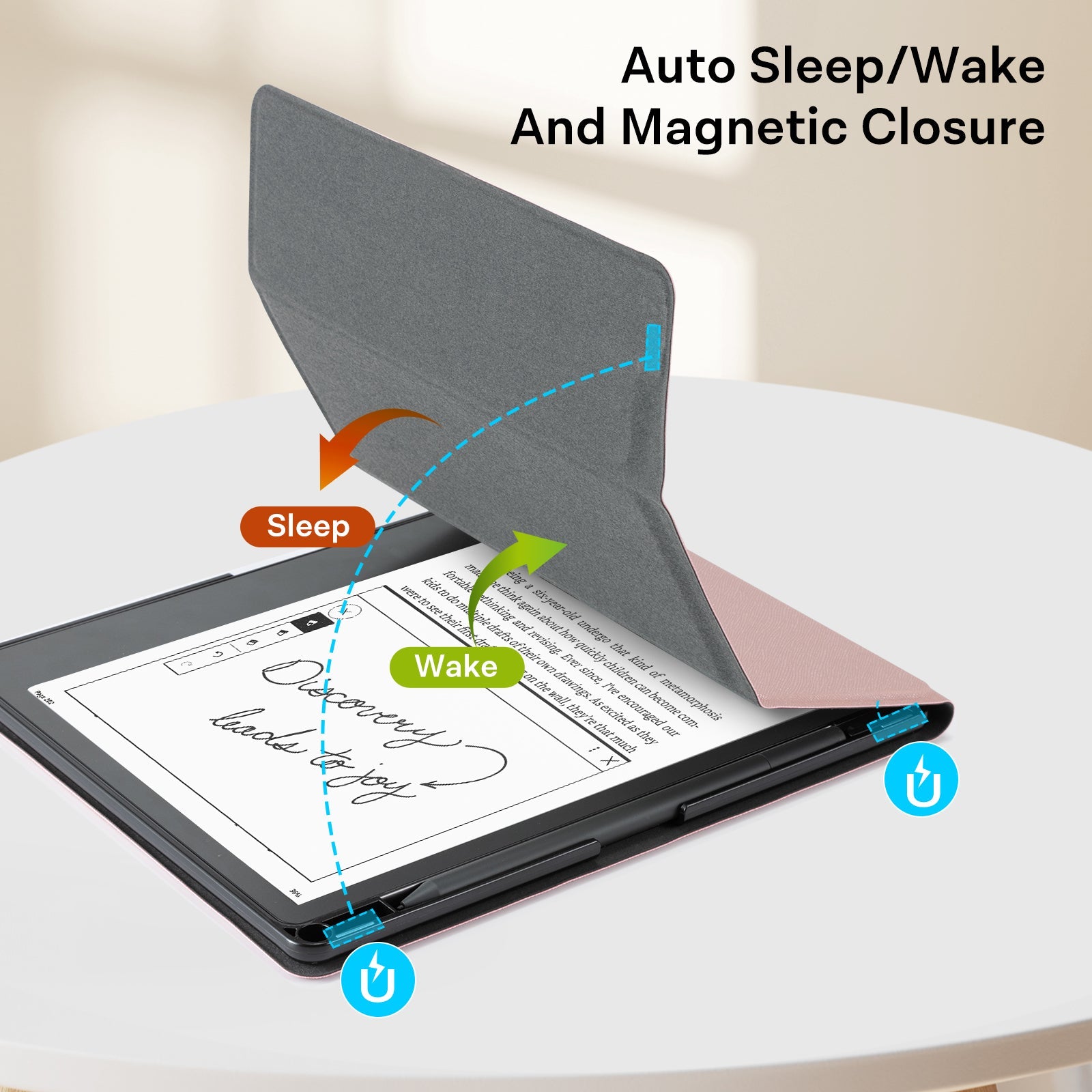 Kindle Scribe (2022/2024 10.2 Inch) tri-fold Stand#Color_Rose Gold