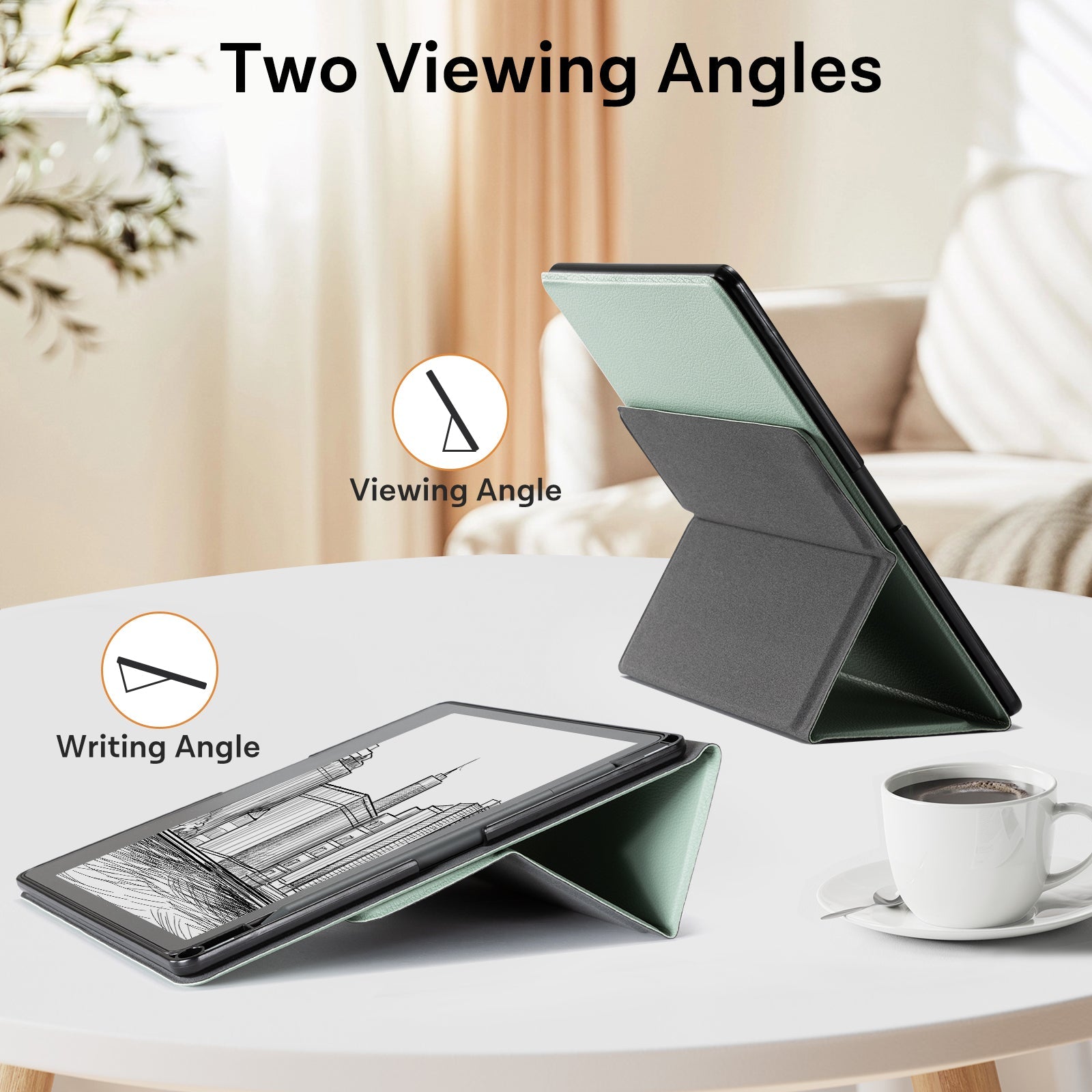 Kindle Scribe (2022/2024 10.2 Inch) tri-fold Stand#Color_Sage Green