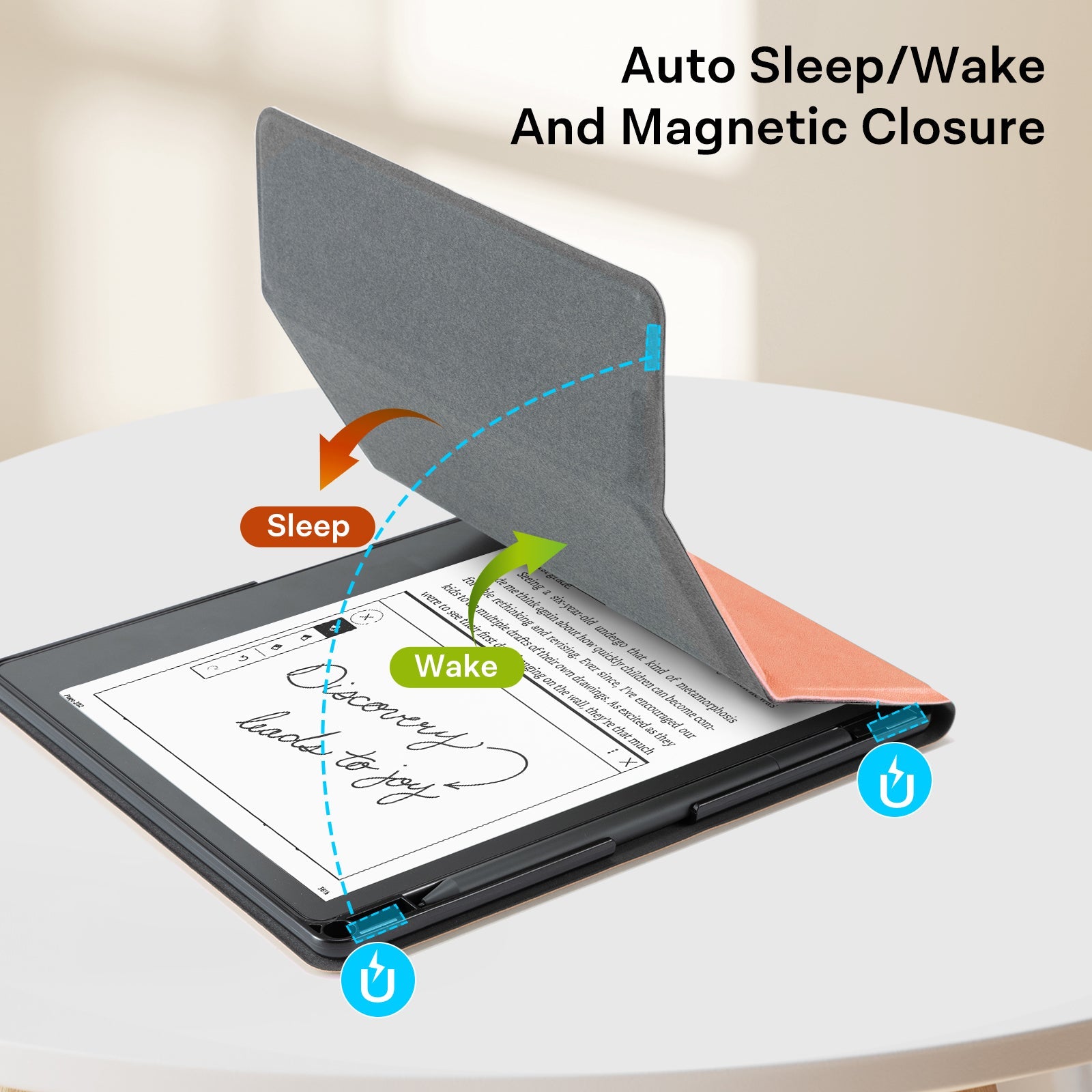 Kindle Scribe (2022/2024 10.2 Inch) tri-fold Stand#Color_Sheep Texture Pink