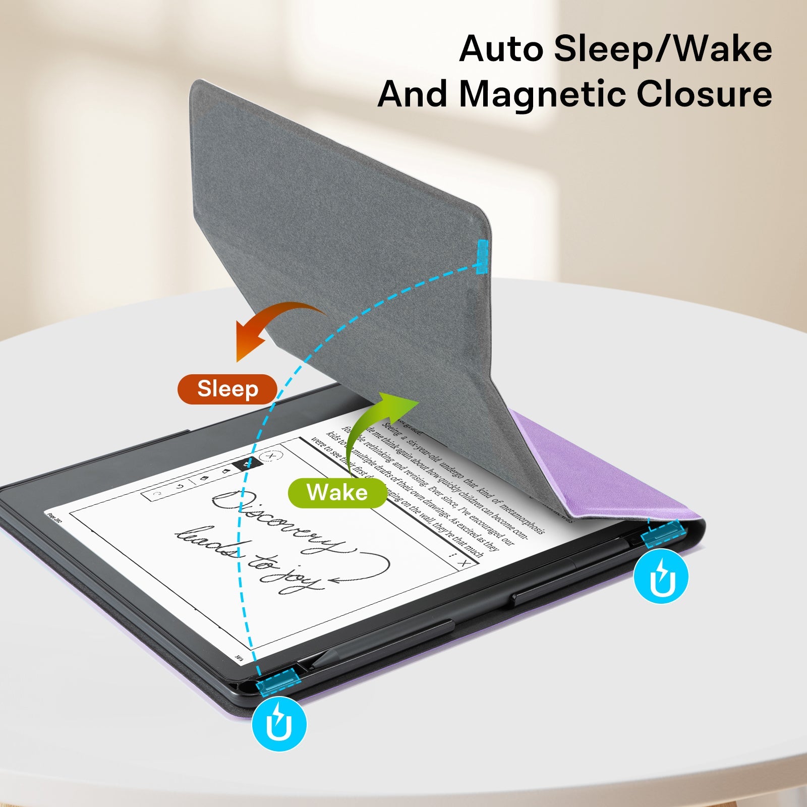 Kindle Scribe (2022/2024 10.2 Inch) tri-fold Stand#Color_Sheep Texture Purple