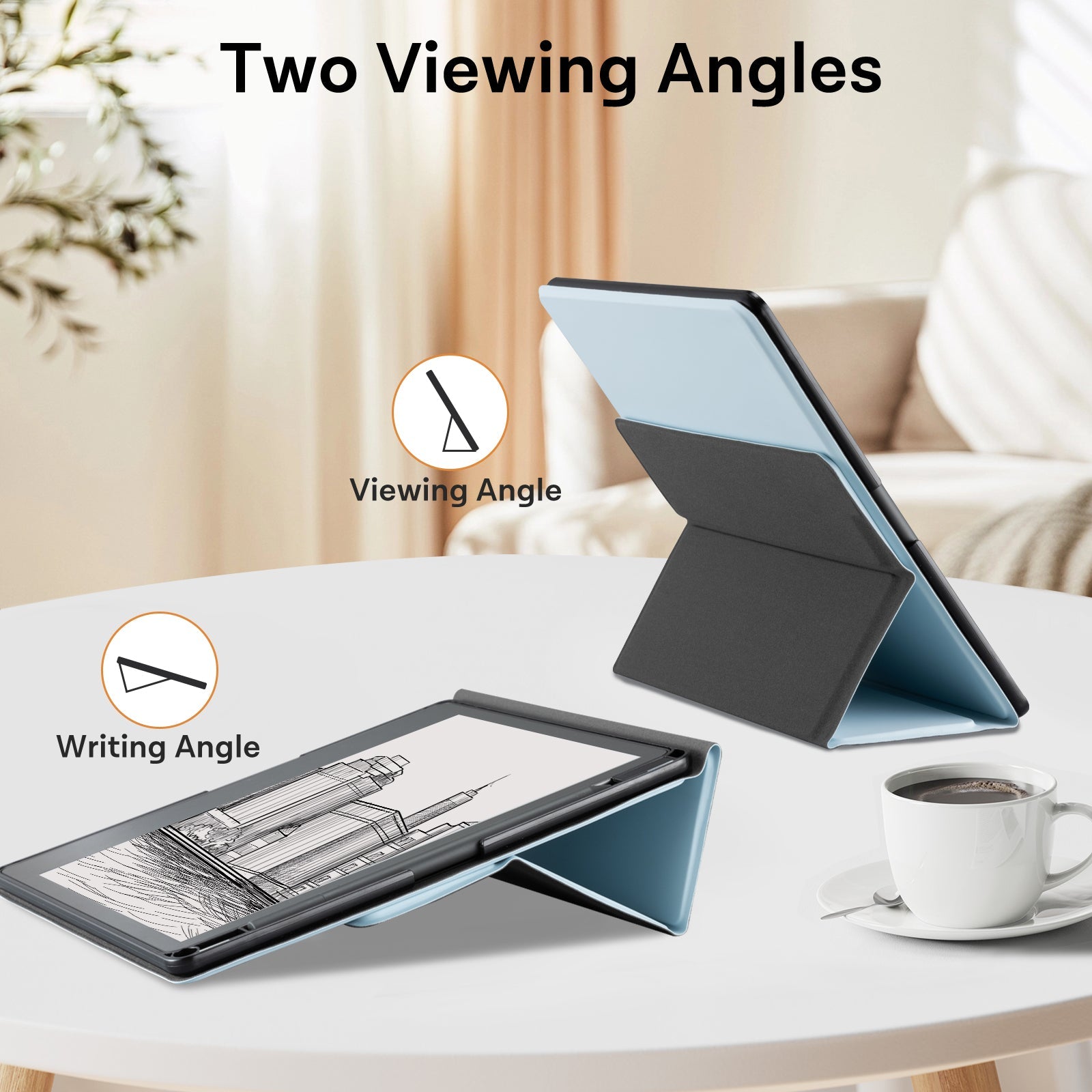 Kindle Scribe (2022/2024 10.2 Inch) tri-fold Stand#Color_Sky Blue