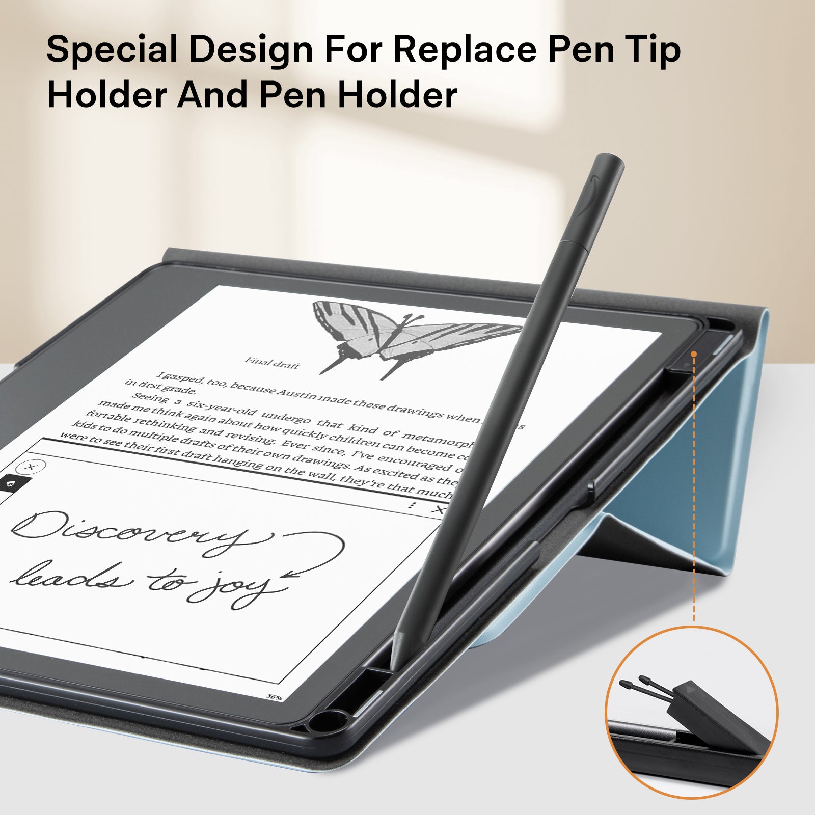 Kindle Scribe (2022/2024 10.2 Inch) tri-fold Stand#Color_Sky Blue