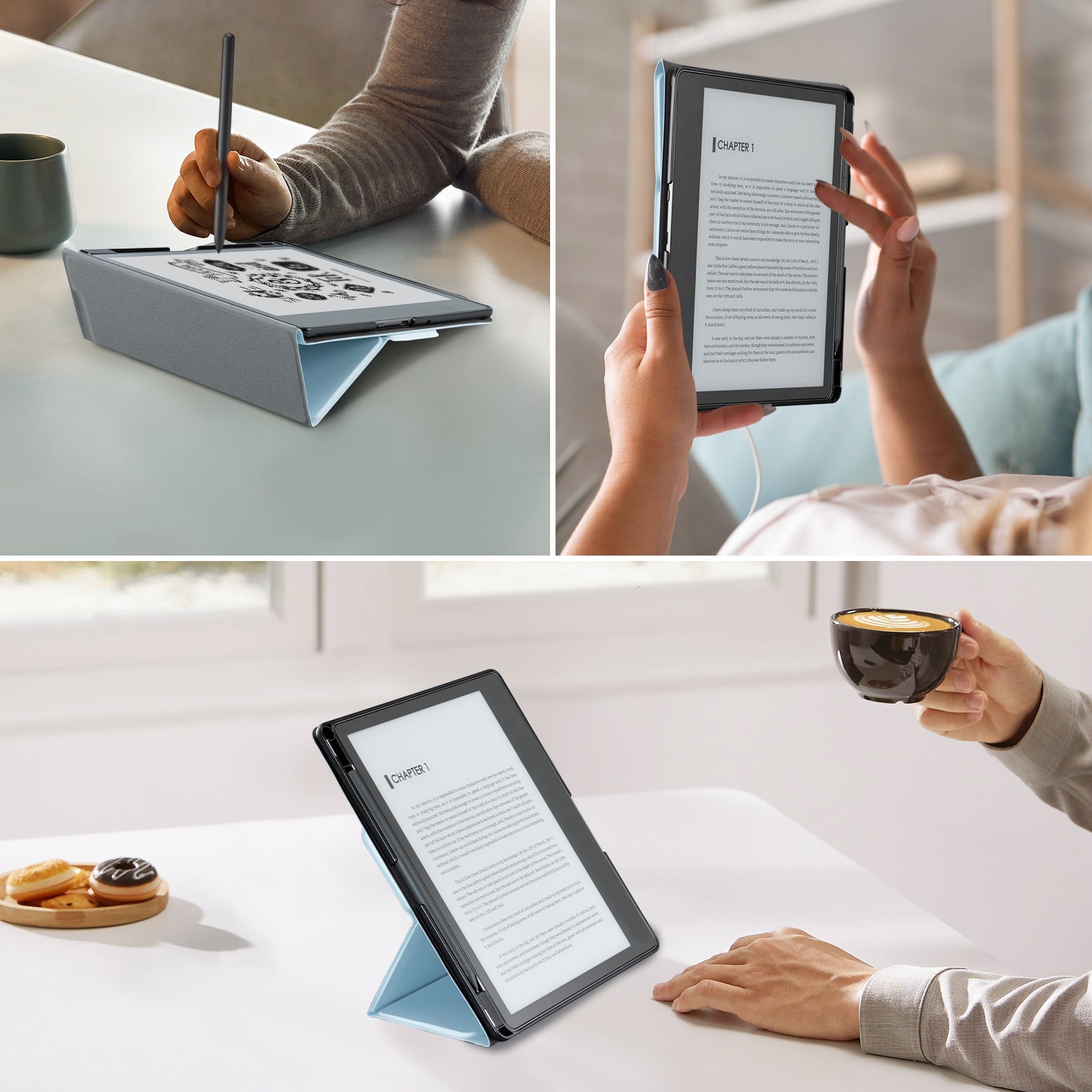 Kindle Scribe (2022/2024 10.2 Inch) tri-fold Stand#Color_Sky Blue