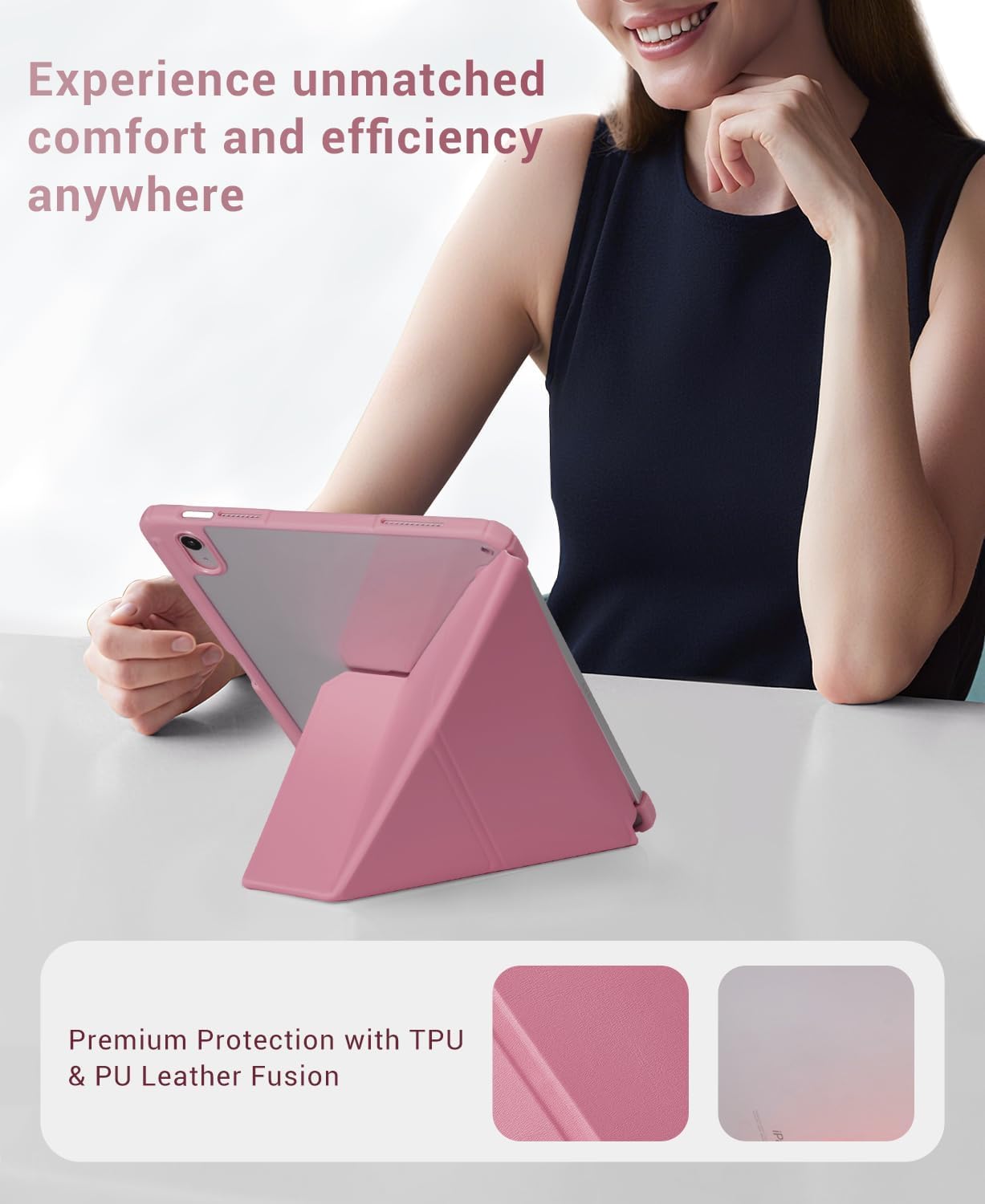 iPad 11th Gen (10th Compatible) Case With Y-Fold Magnetic Stand#Color_Purple Gray